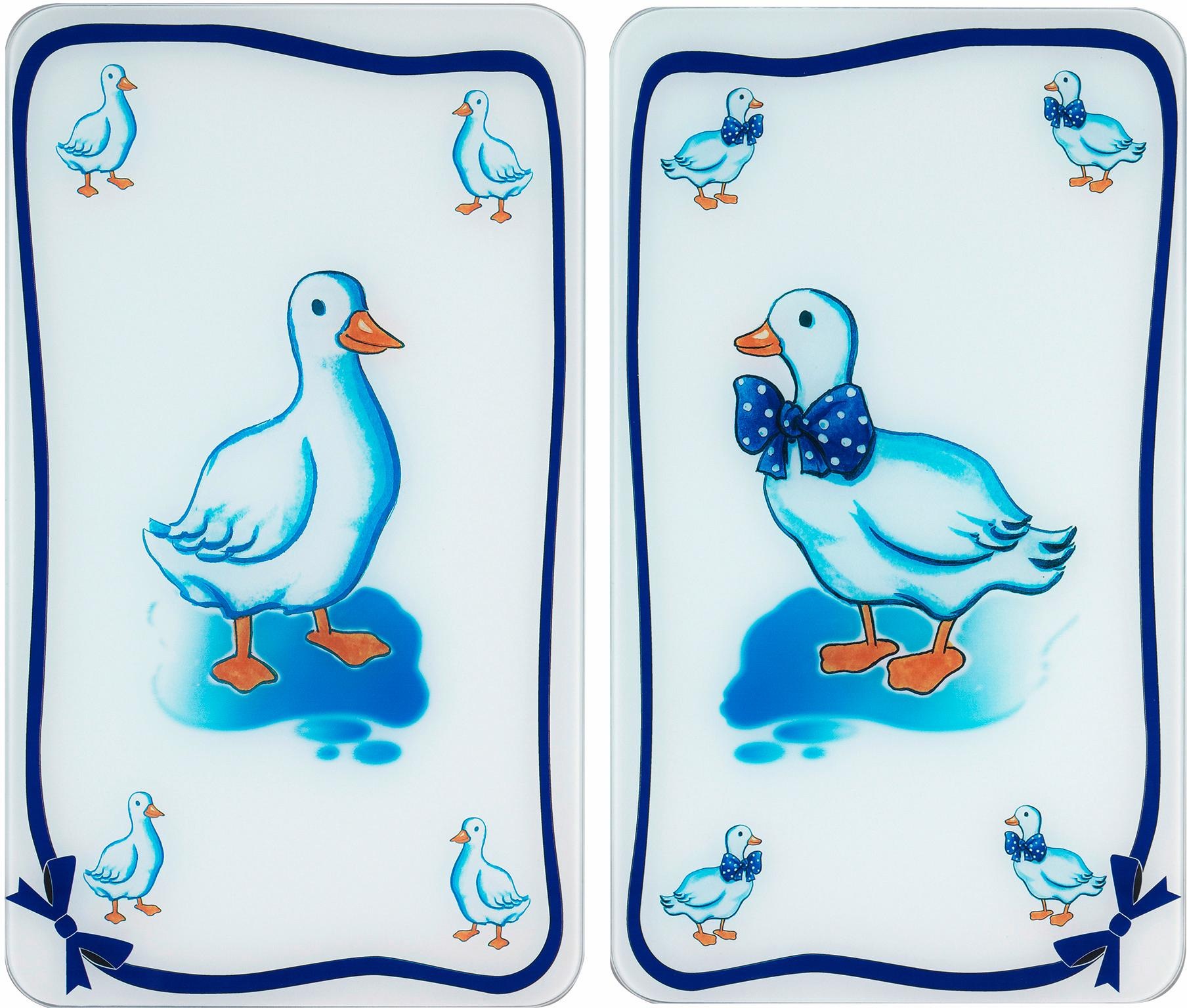 Herd-Abdeckplatte "Gänse", Glas, (Set, 2-tlg.)