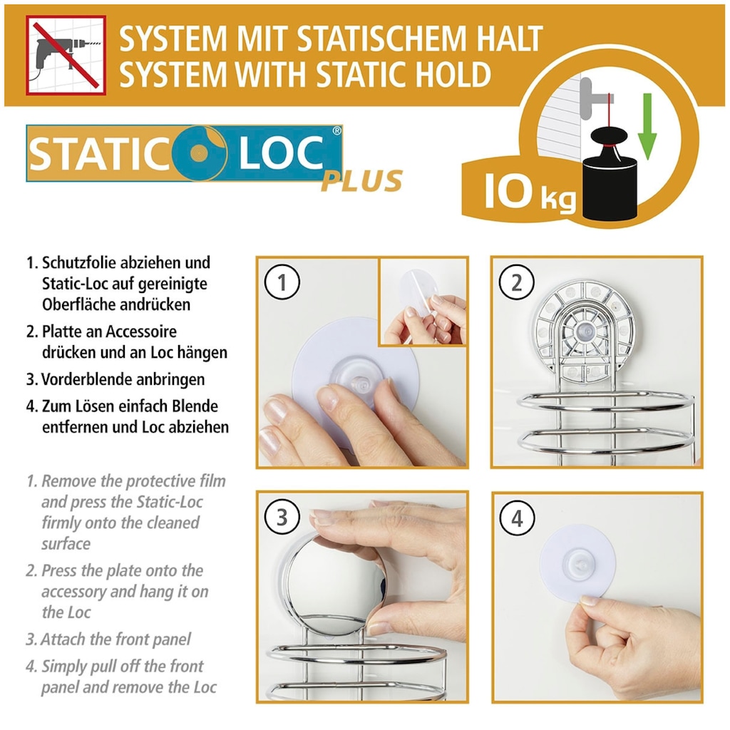 WENKO Haartrocknerhalter »Static-Loc® Plus Osimo«
