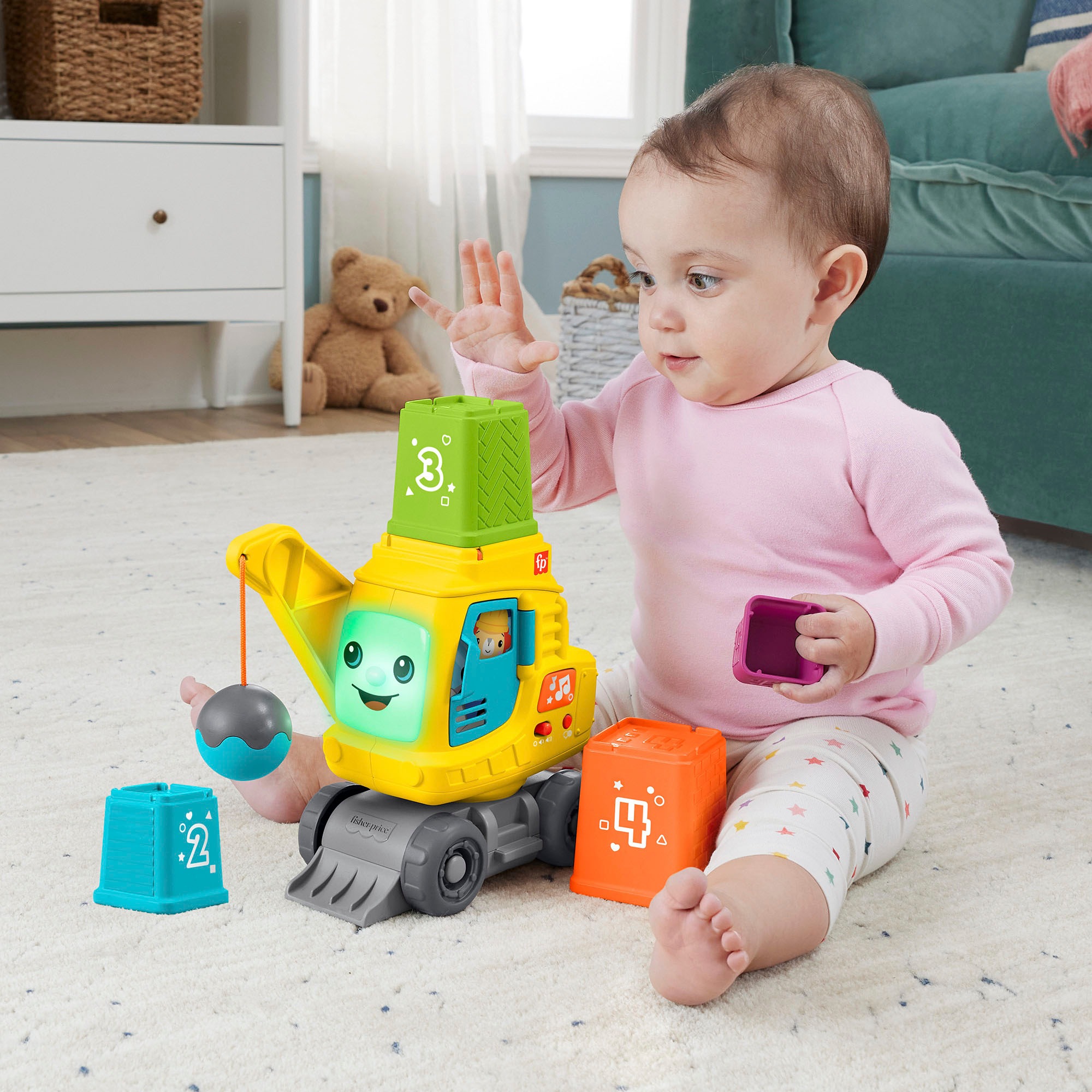 Fisher-Price® Lernspielzeug »Zählen&Stapeln Kran«, mit Sound