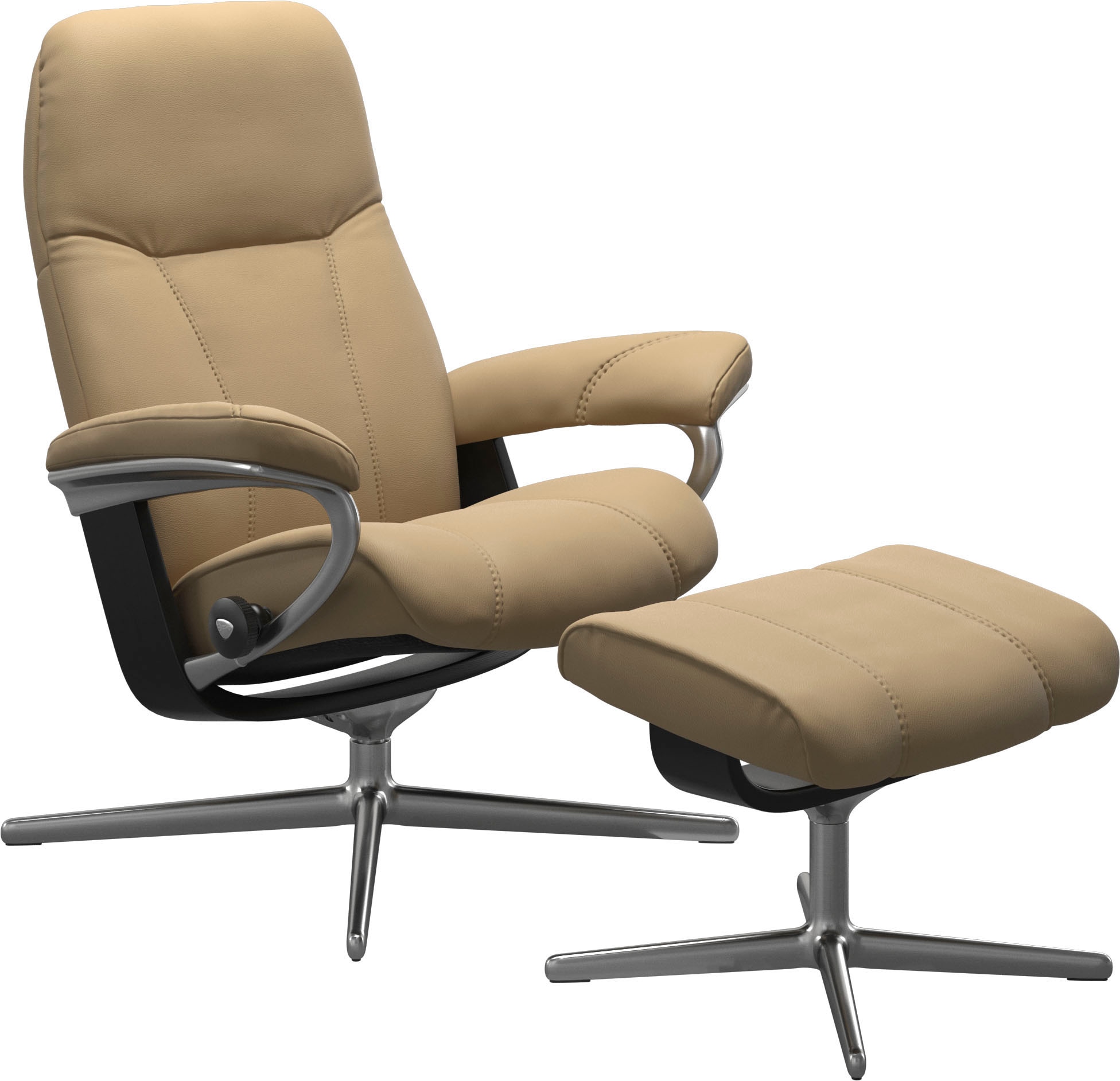 Stressless® Fußhocker »Consul«, mit Cross Base, Größe S, M & L, Holzakzent Schwarz