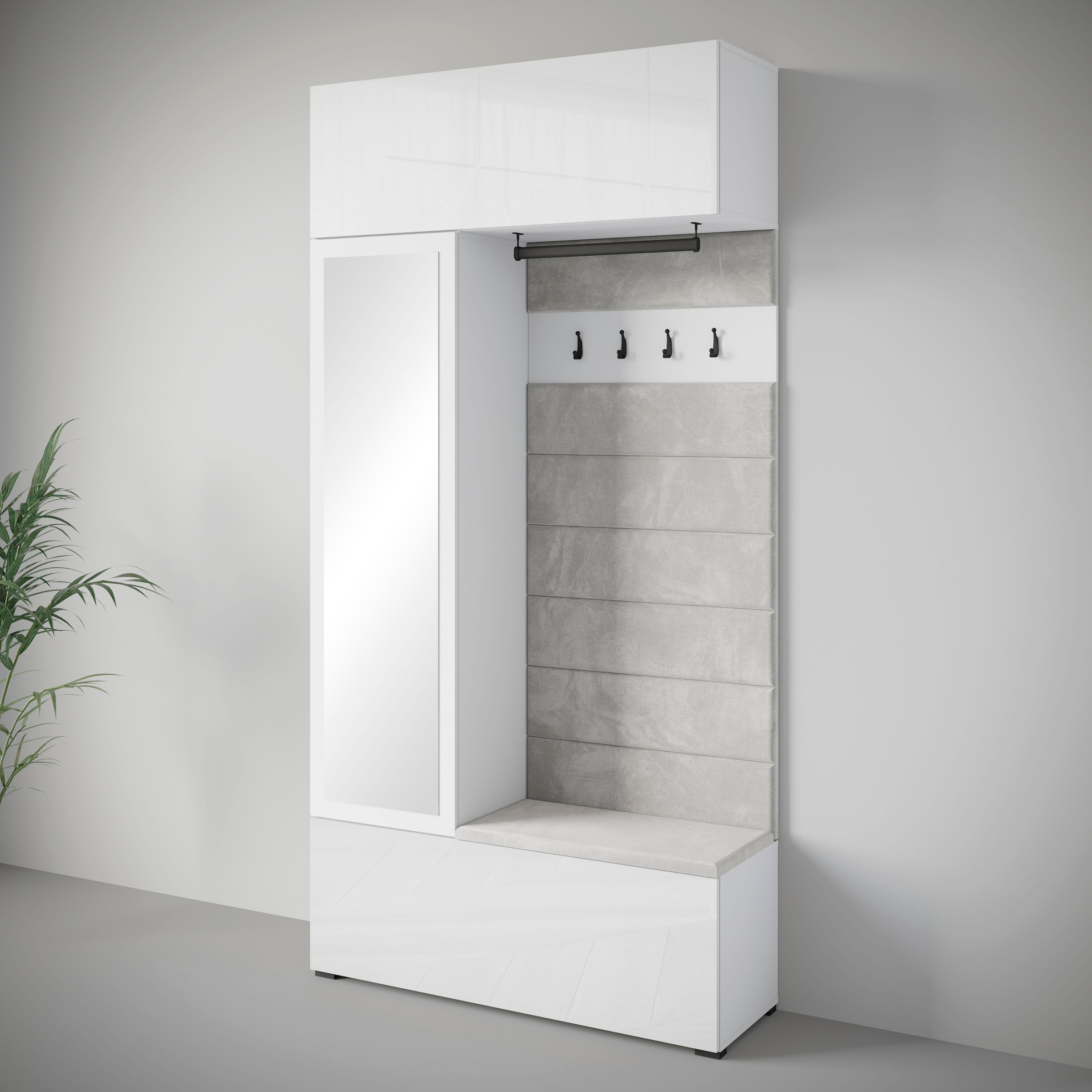 Inosign Garderoben-Set »TEJO« Komplett-Set in weiß, Größe B/H/T: 115 cm cm x 37,5 cm cm x 231,9 cm cm