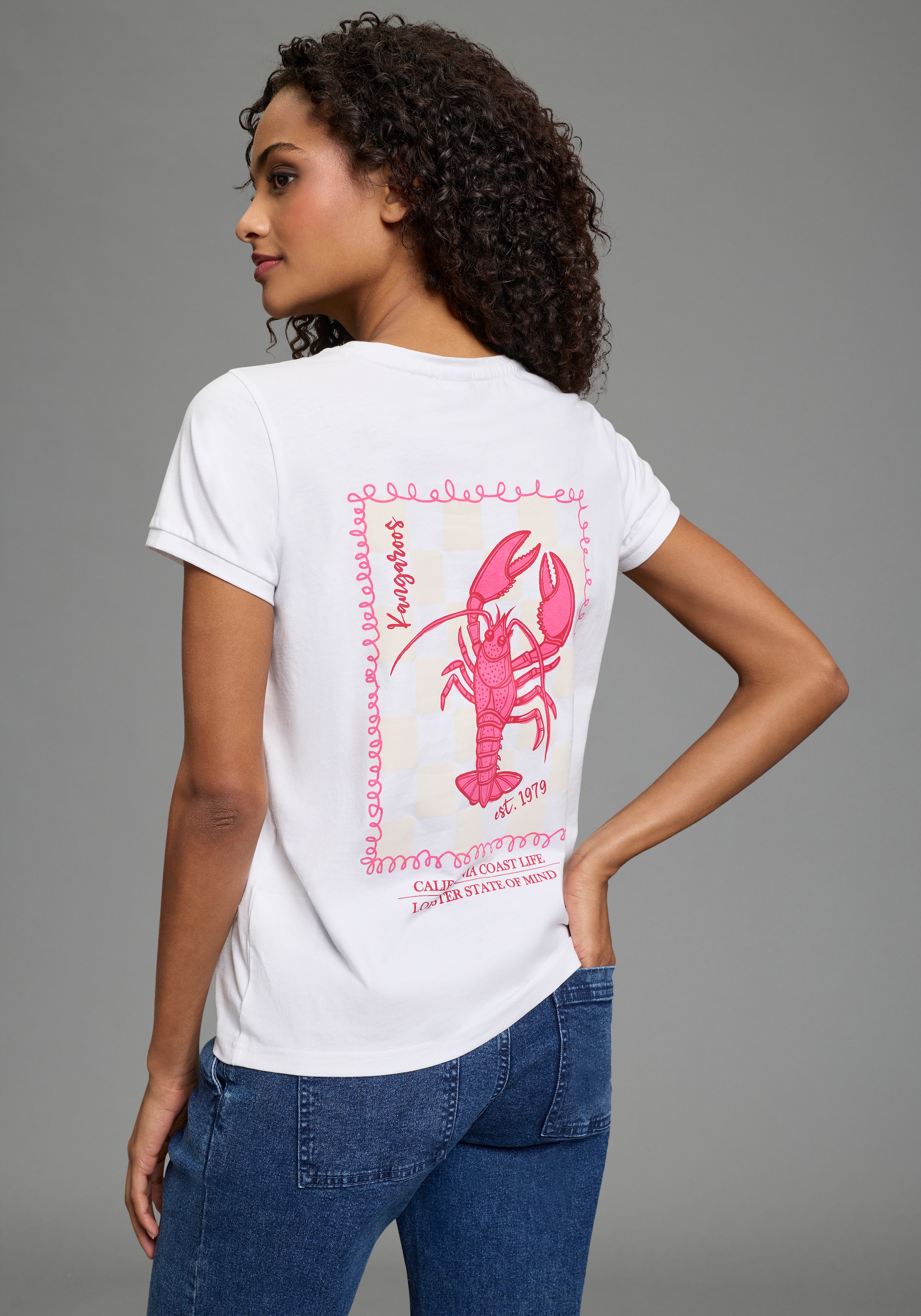 KangaROOS T-Shirt schmaler Schnitt, Kurzarm, mit Rundhalsausschnitt