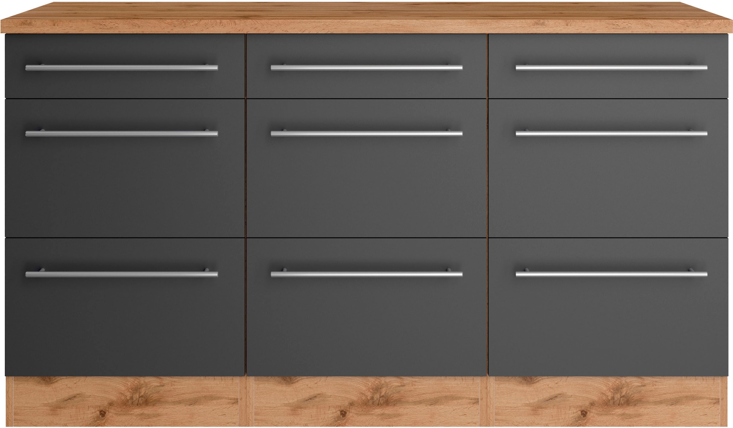 KOCHSTATION Unterschrank »KS-Wien« edel aussehende gestiftete Fronten
