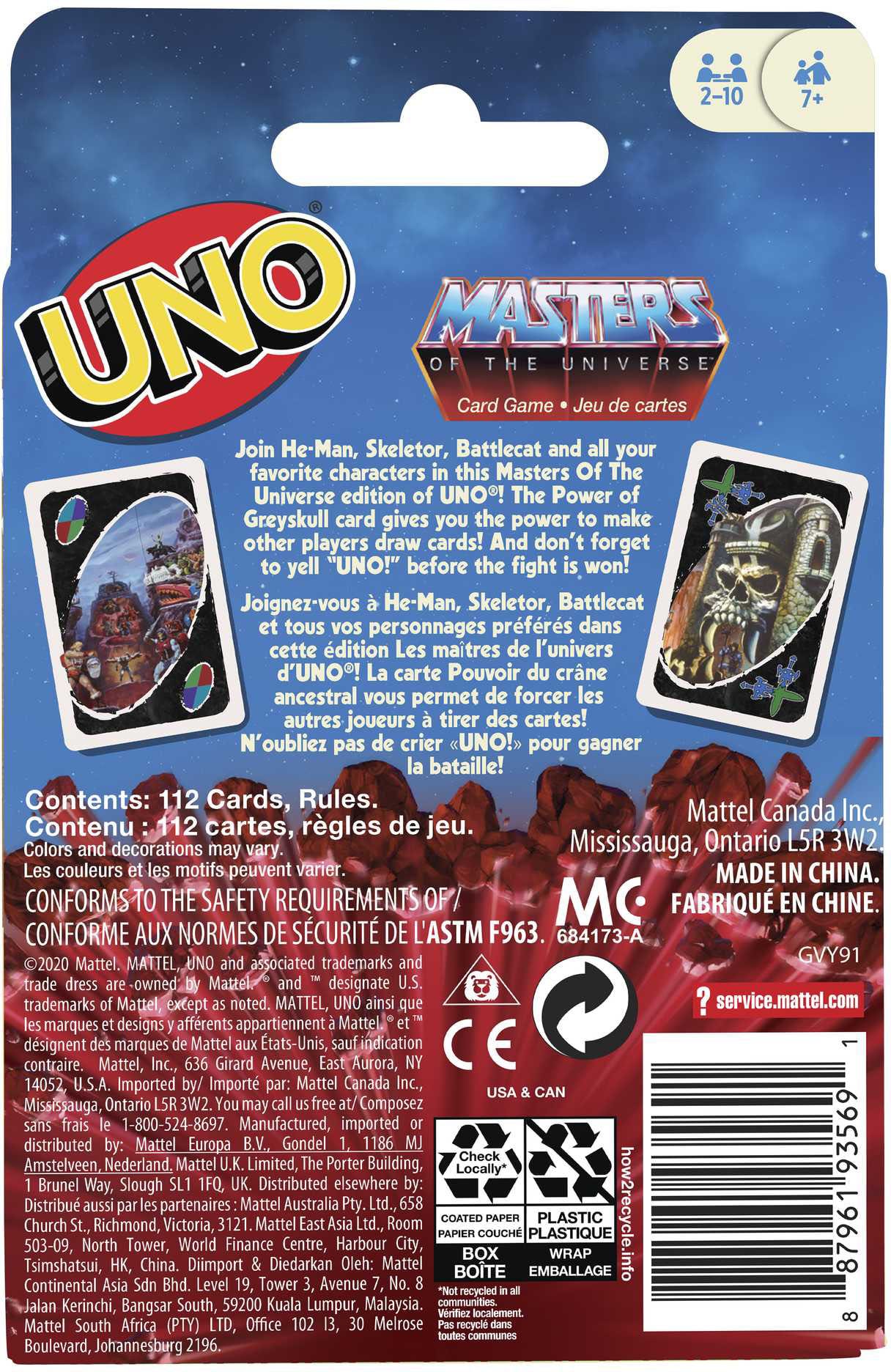 Mattel games Spiel »UNO, Masters of the Universe«