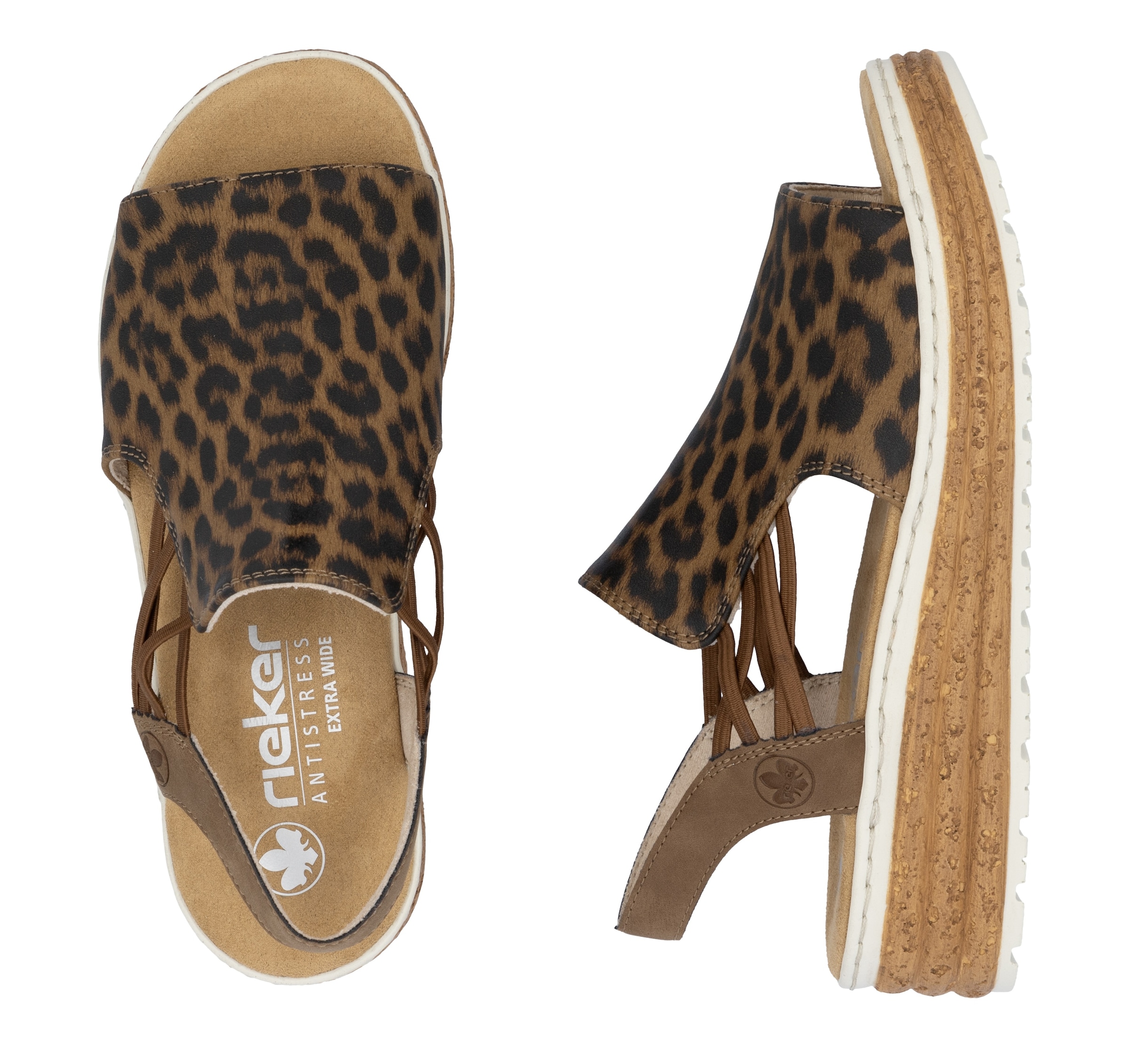 Rieker Keilsandalette, Sommerschuh, Sandale, Urlaubschuh mit seitlichen Gummizügen