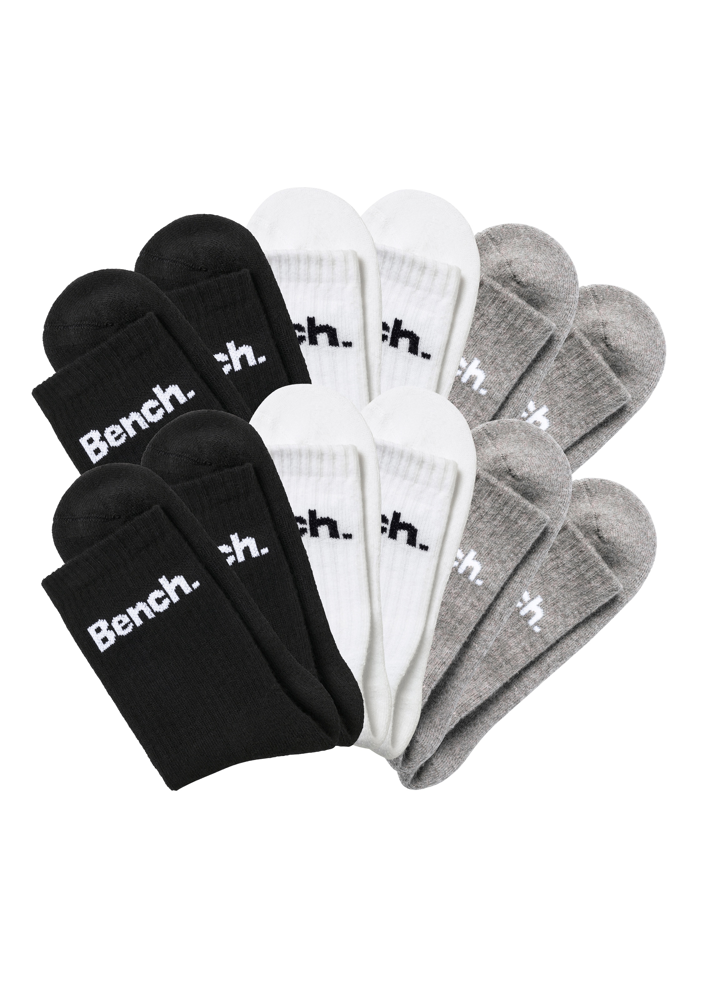 Bench. Tennissocken, (Set, 12 Paar), mit Fuß Polsterung