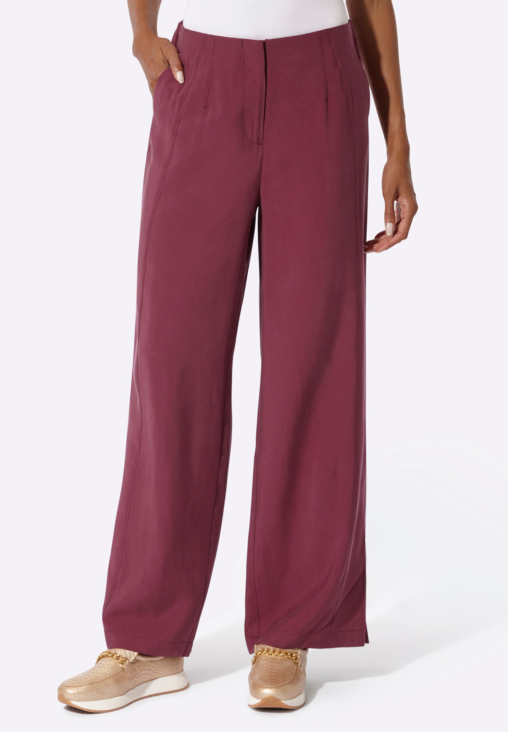 creation L Stoffhose »Modal-Hose Marlene-Hose mit Schlitz am Saum«