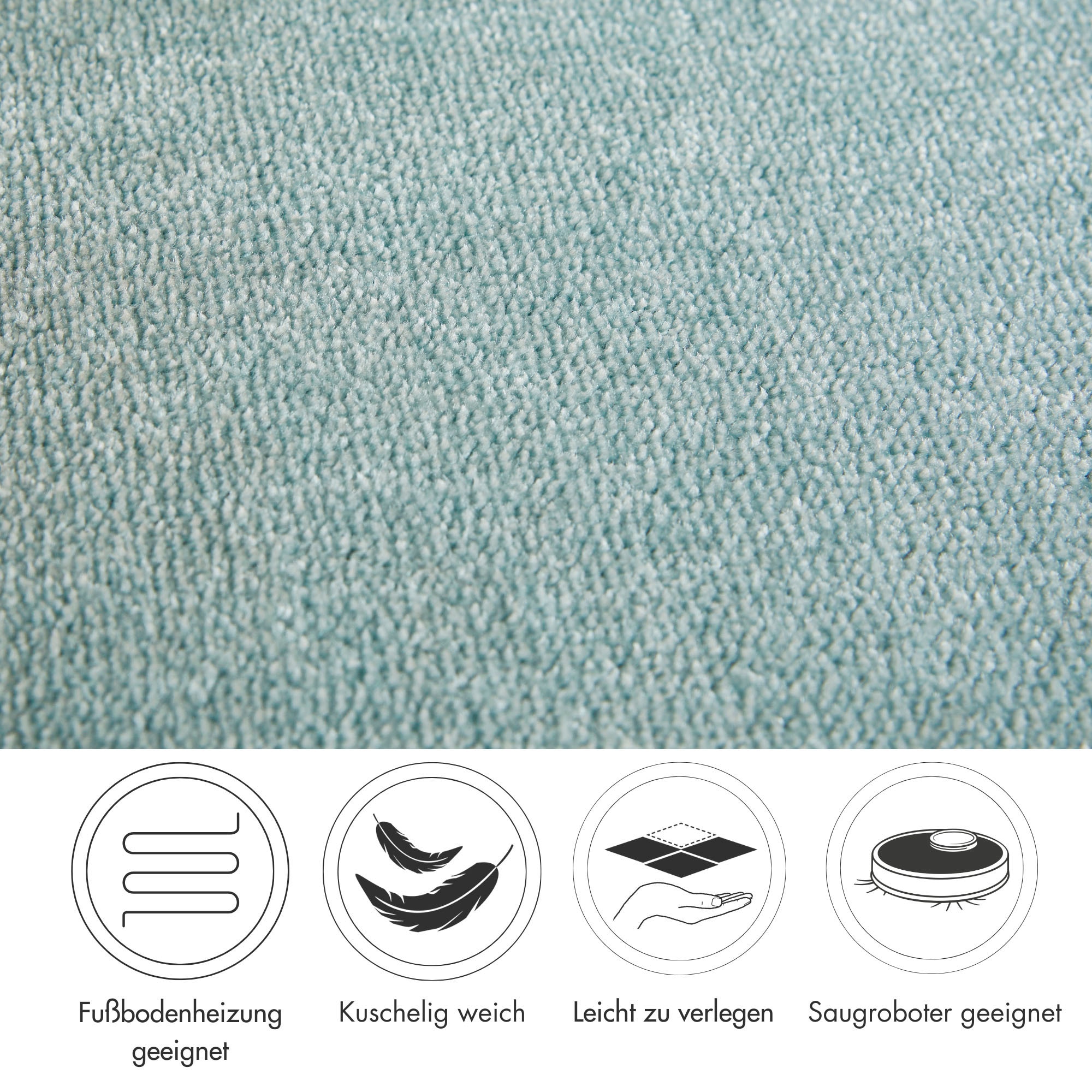 Andiamo Teppichboden »Levin, Velours, Made in Belgium«, rechteckig, 10 mm Höhe, Uni Farben, Breite 400 cm oder 500 cm, weiche Qualität