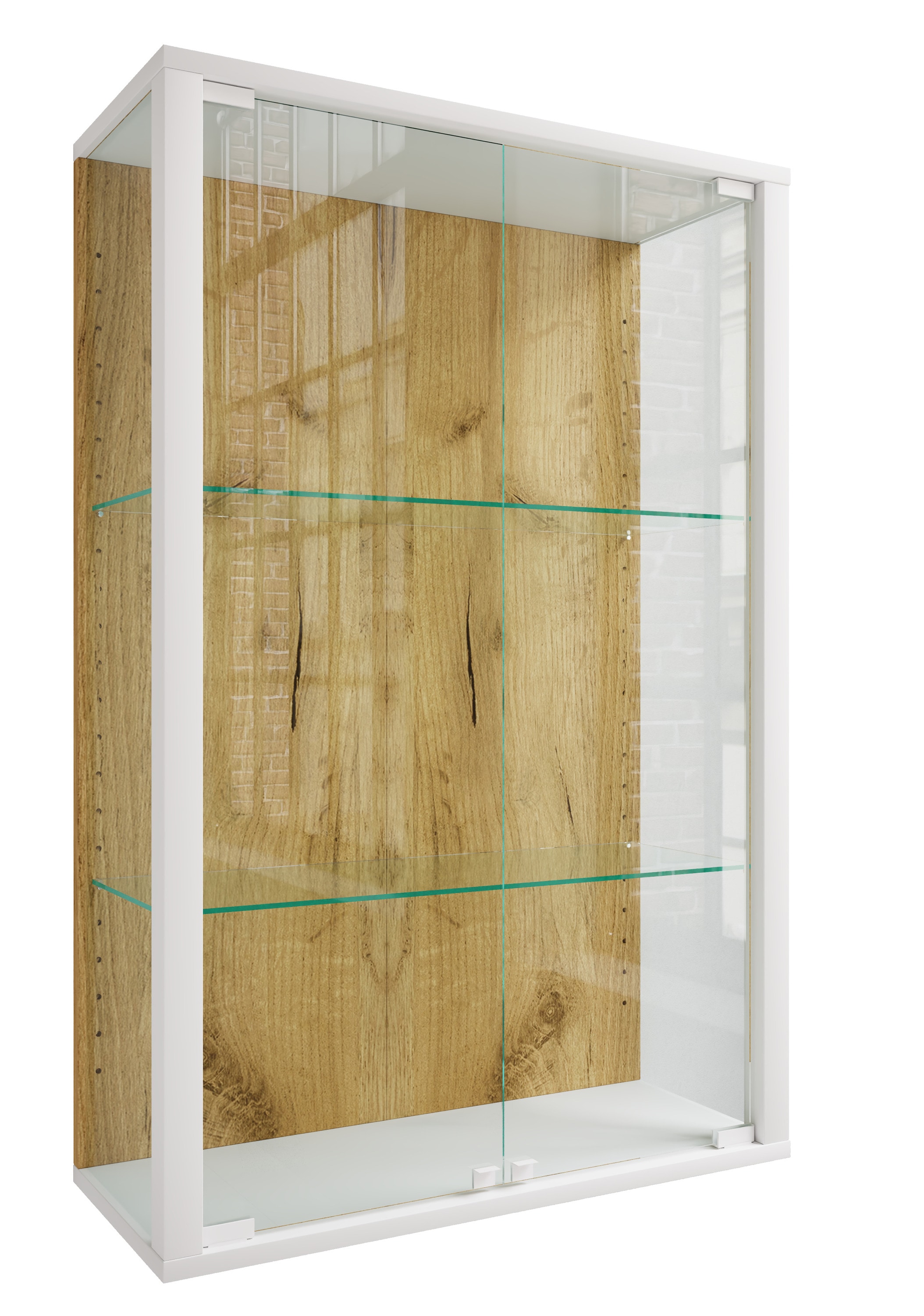 VCM »Wandvitrine Hängevitrine Glasvitrine Glas Udina M« 1 Stk. tlg.