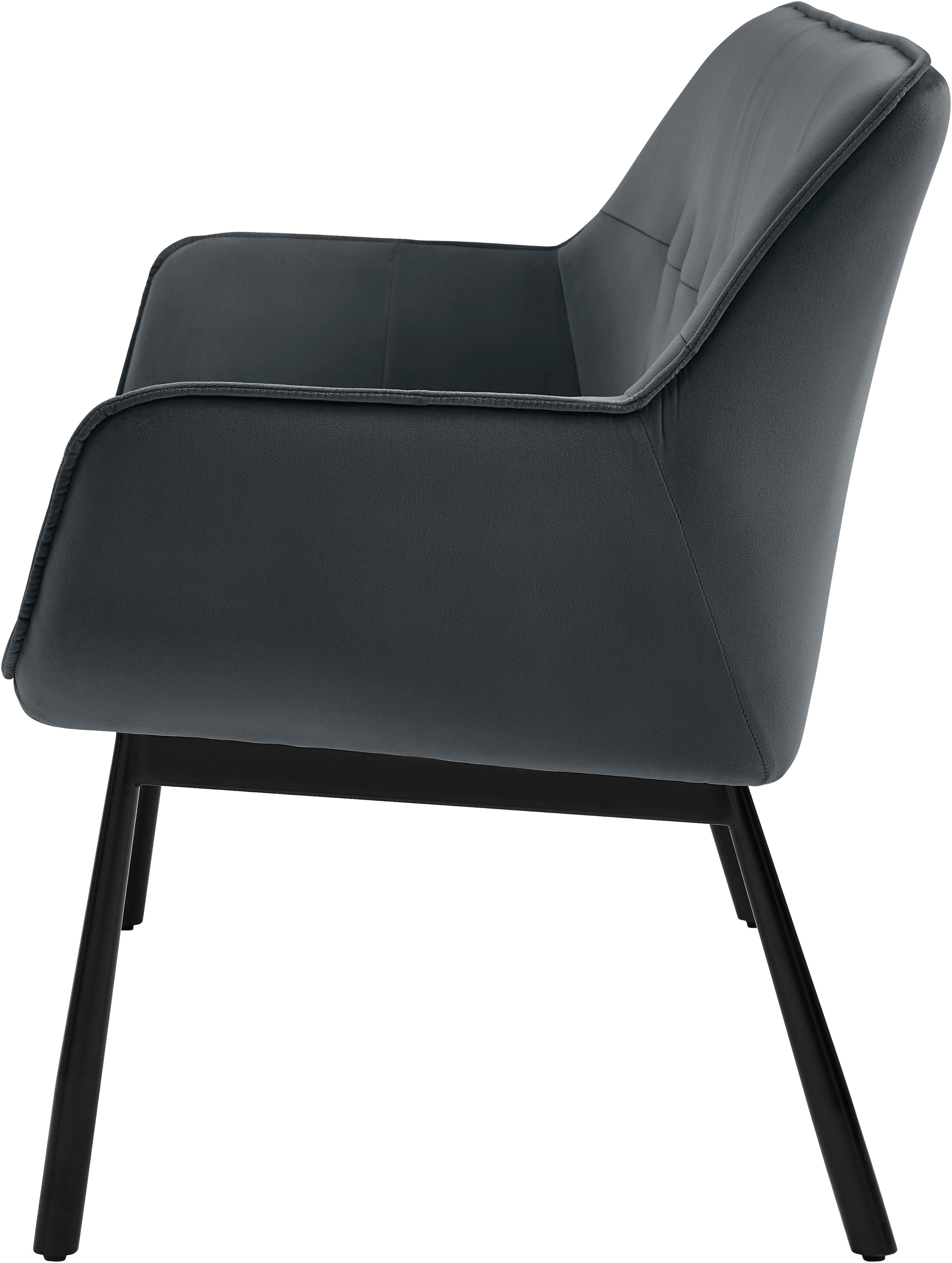 OTTO home Bank »Lika« weicher Veloursbezug, schwarzes Metallgestell, zwei Breiten