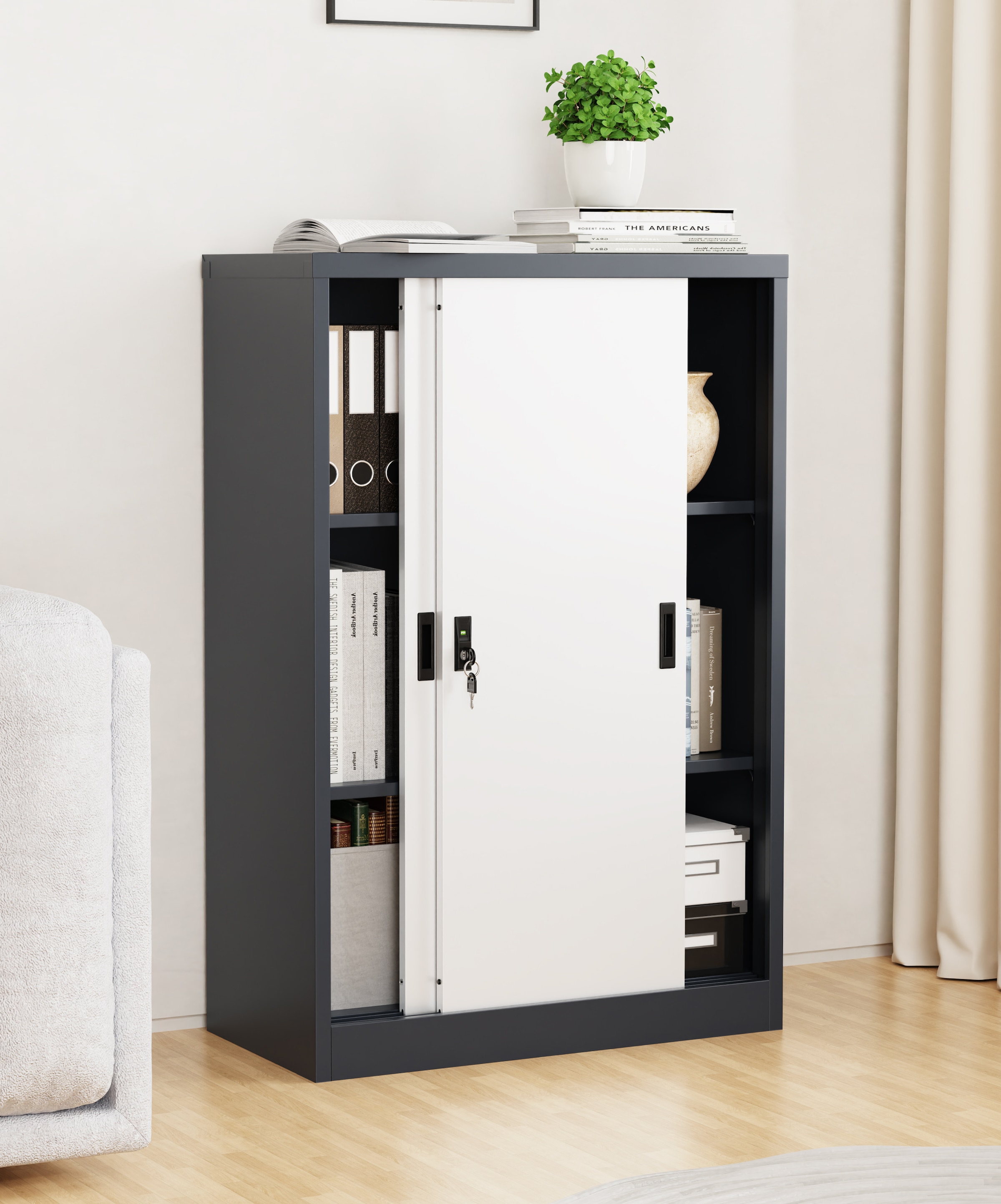 VCM Aktenschrank »Büroschrank Stahlschrank abschließbar Malivo 3fach« 1 Stk. tlg.