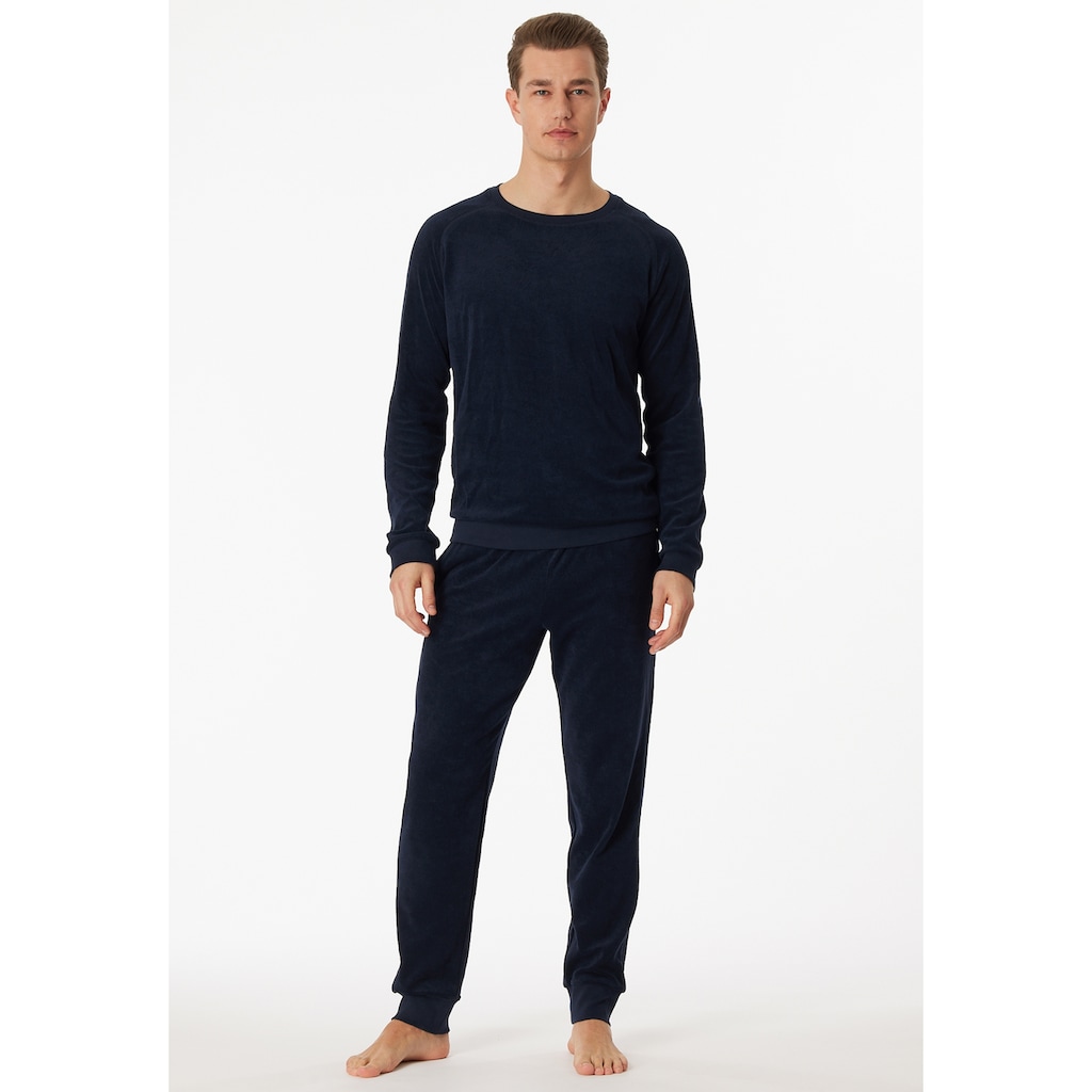 Schiesser Schlafanzug »"Warming Nightwear"«, (2 tlg.), in Frottee-Qualität, mit Seitentaschen