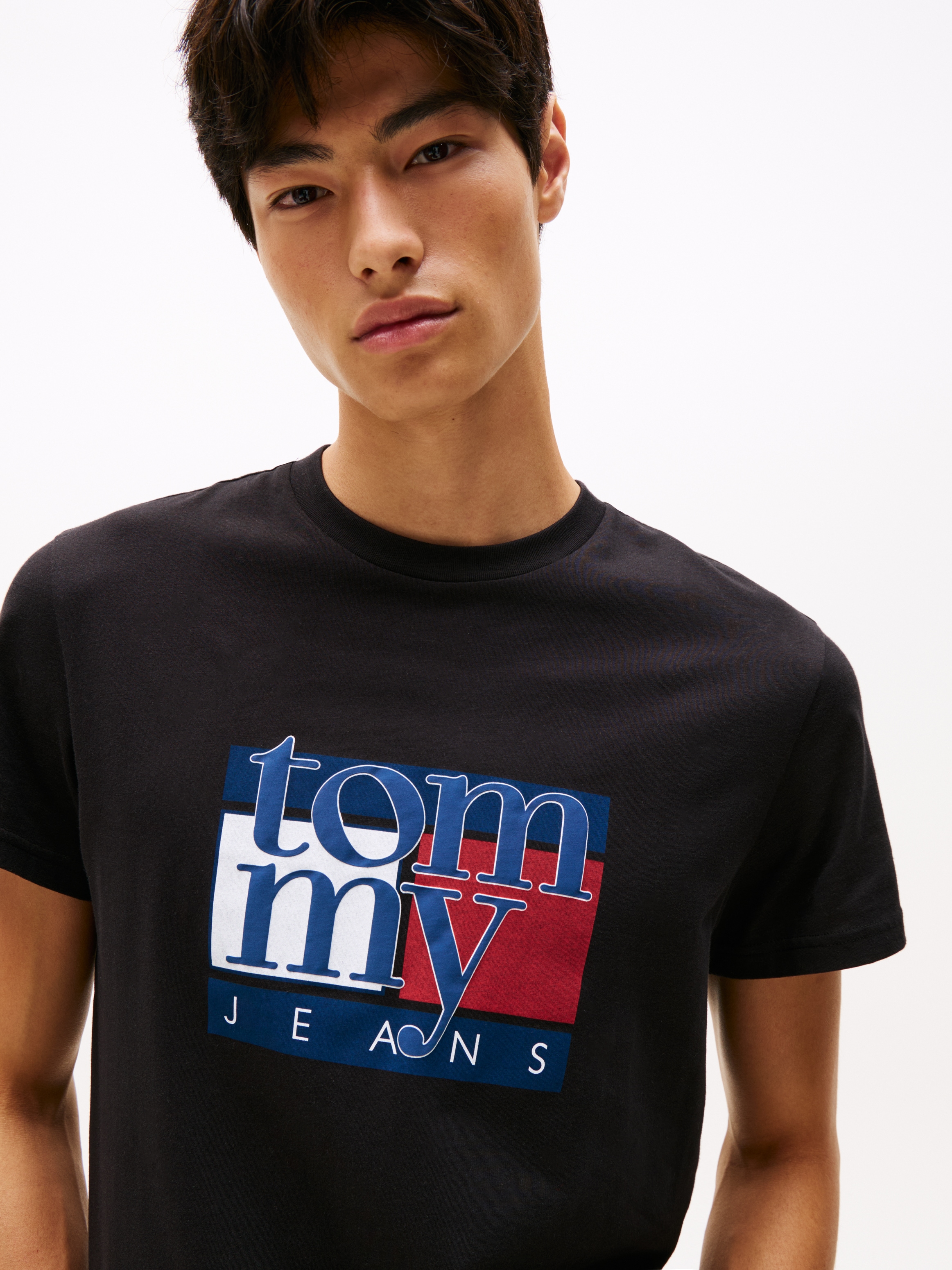 Tommy Jeans T-Shirt »TJM RWB FLAG TEE EXT« Slim fit, mit Rundhals
