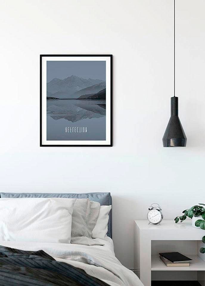 Komar Bild »Word Lake Reflection Steel«, Natur, (1 St.), Wandbild zur Dekoration - ohne Rahmen