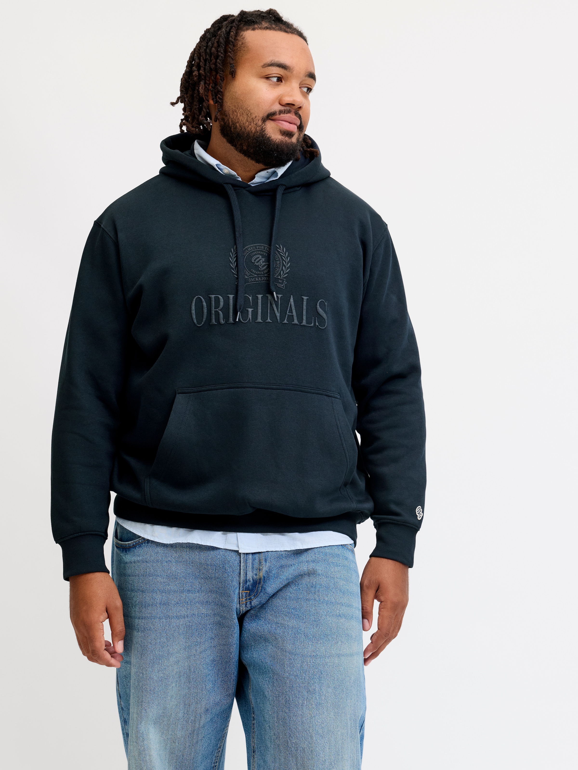 Jack & Jones PlusSize Kapuzensweatshirt »JORFREDERIKSBERG MONOGRAM SWEAT HOOD PLS«, Baumwollmischung, regular fit
