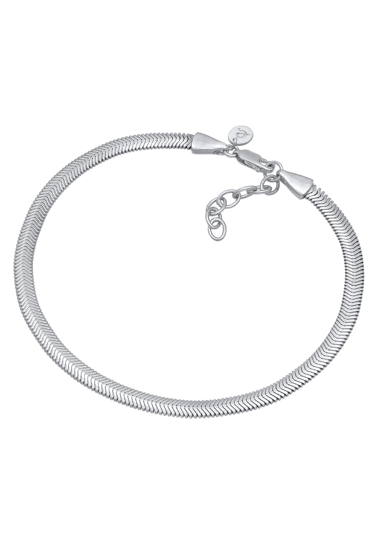 Elli Premium Fußkette »Fußschmuck Schlangenkette Flach Elegant 925 Silber«