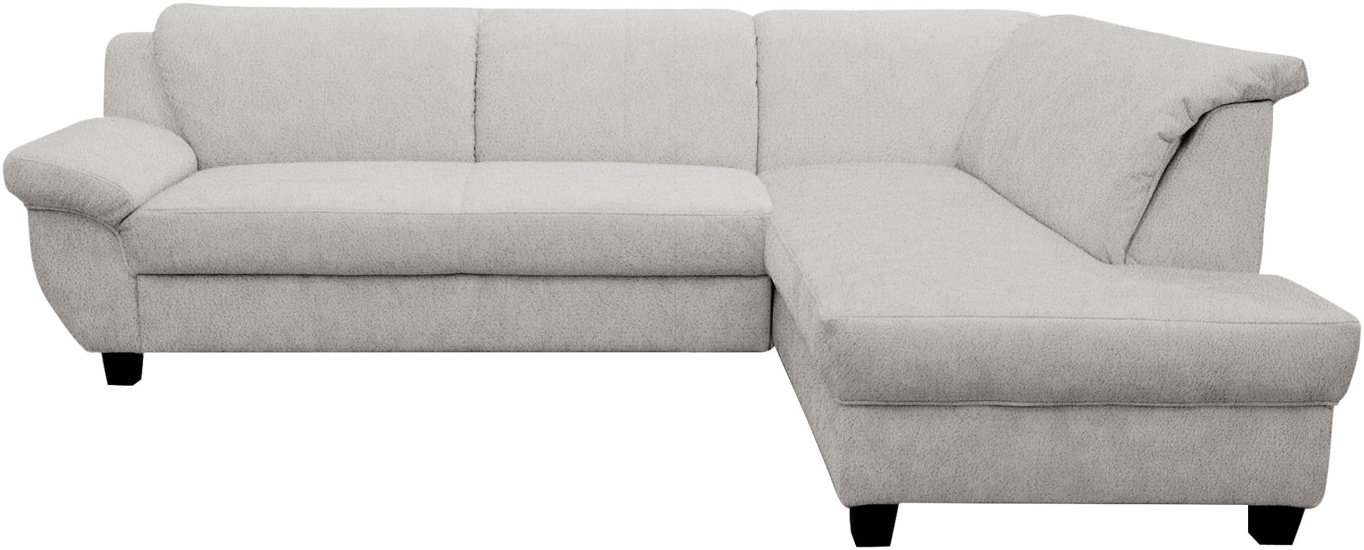 OTTO home Ecksofa »Silkeborg BxT: 254x186 cm, formschönes Sofa mit dunklen Füßen« aus pflegeleichtem, weichem Luxus-Microfaser