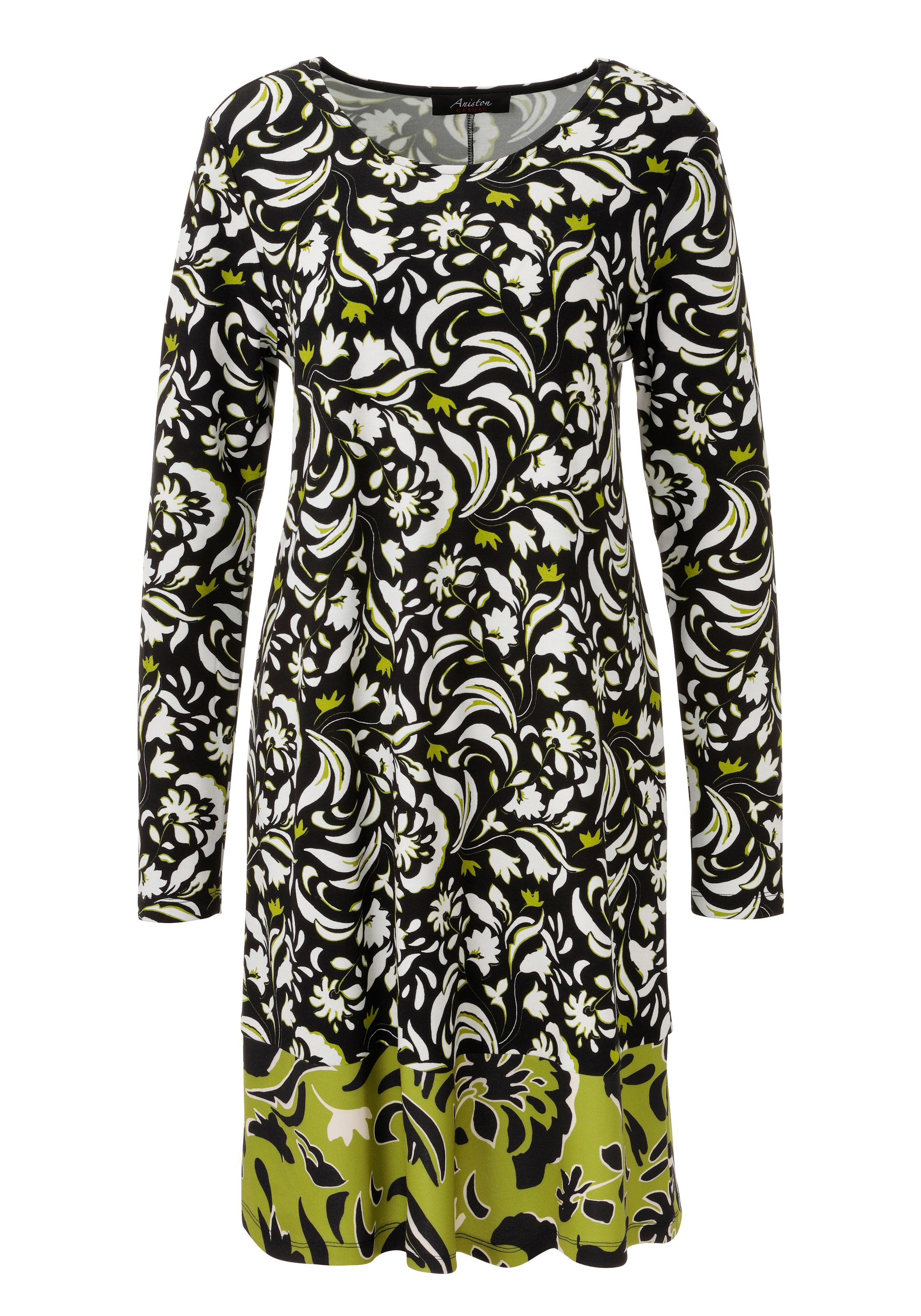 Aniston CASUAL A-Linien-Kleid mit grafischen Blumendruck - NEUE KOLLEKTION