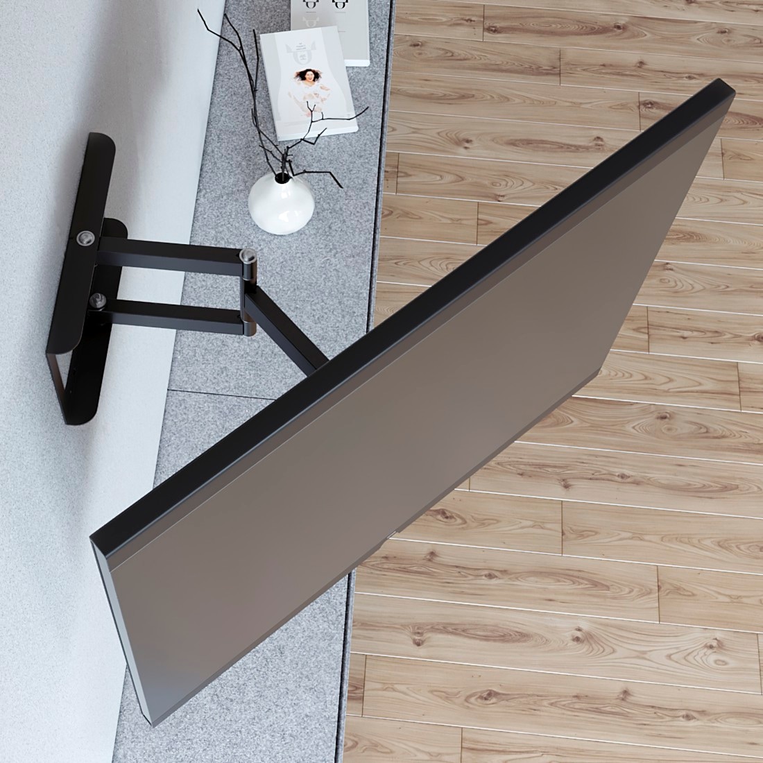 Hama TV-Wandhalterung »Wand Halterung universal für Fernseher, 32 43 50 55 65 Zoll, bis 35 kg« bis 165 cm Zoll ausziehbar, schwenkbar, neigbar, einfache Montage, TV Halter bis 65"