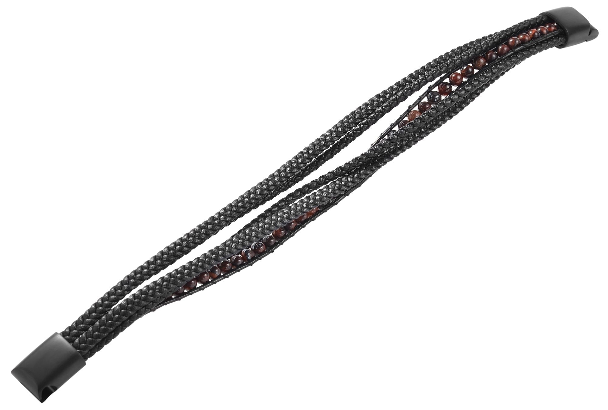 Adelia´s Armband »Herren Armband aus Leder mit Tigerauge 21 cm«