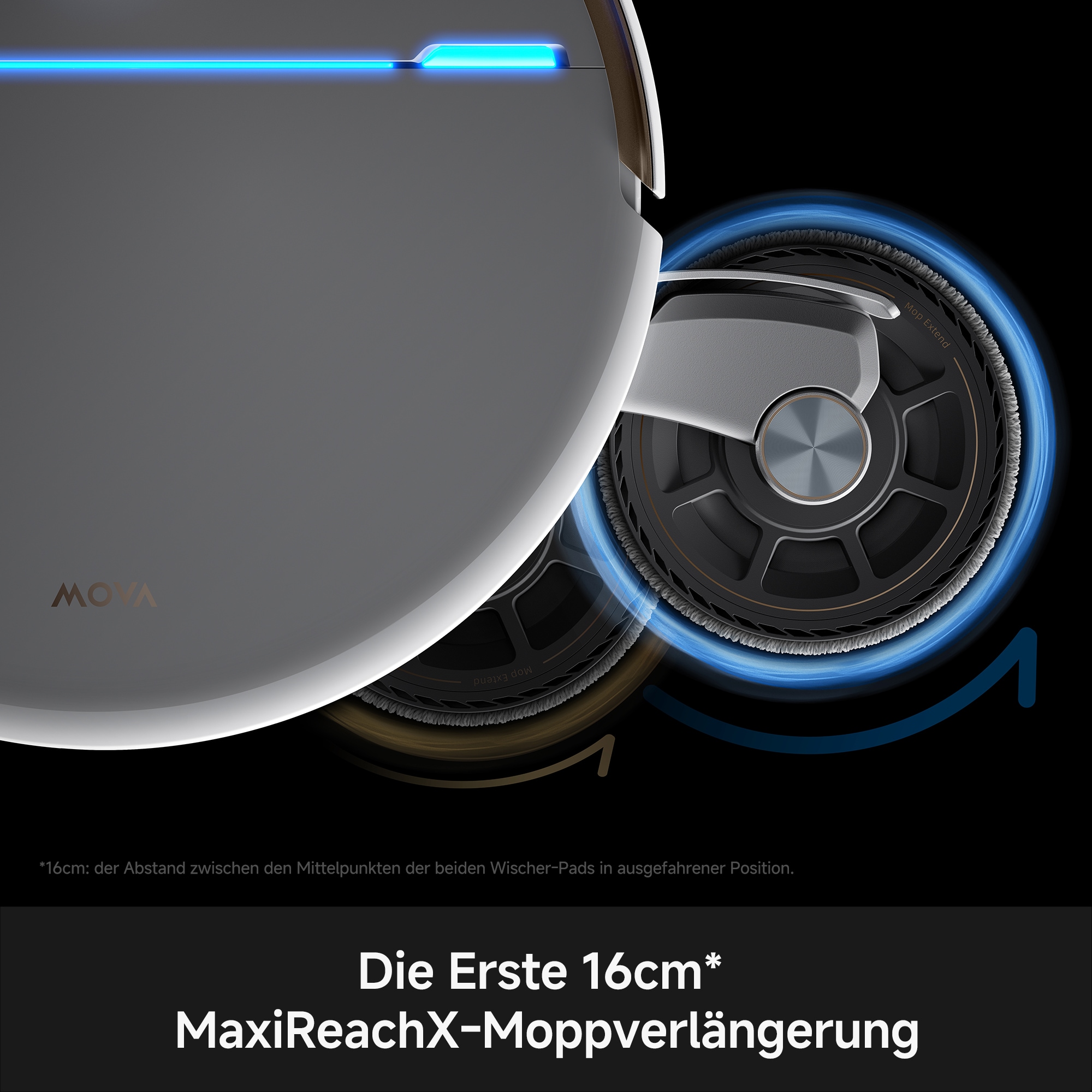 Mova Saugroboter »mit Wischfunktion  V70 Ultra Complete, 40.000 Pa Saugkraft« MaxiReachX-Doppelverlängerung, 15N Abwärtsdruck & 300 U/min Wischen