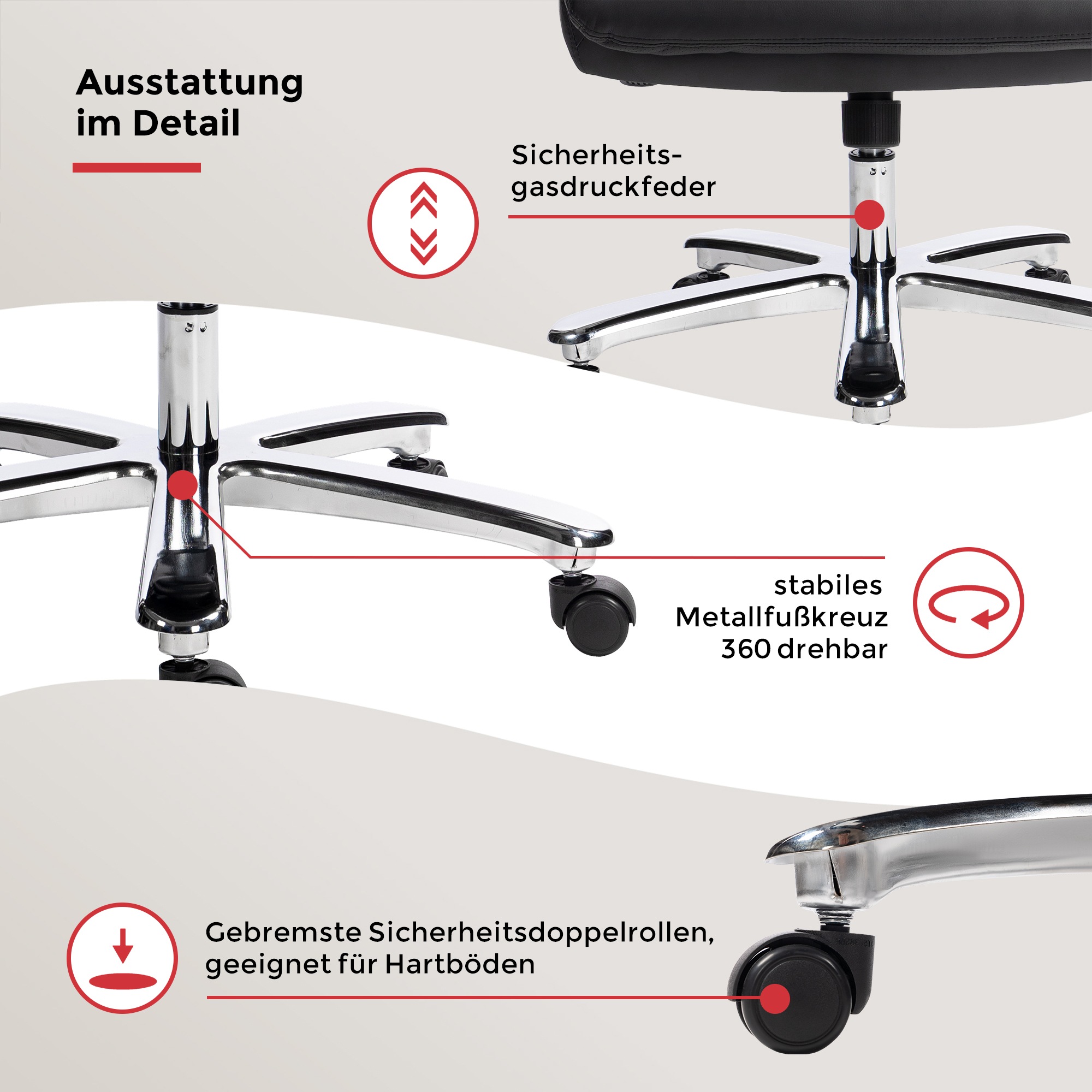 Duo Collection Chefsessel »Chefsessel Federico 180 kg« () Kunstleder Federkern, bis 180 kg, robust