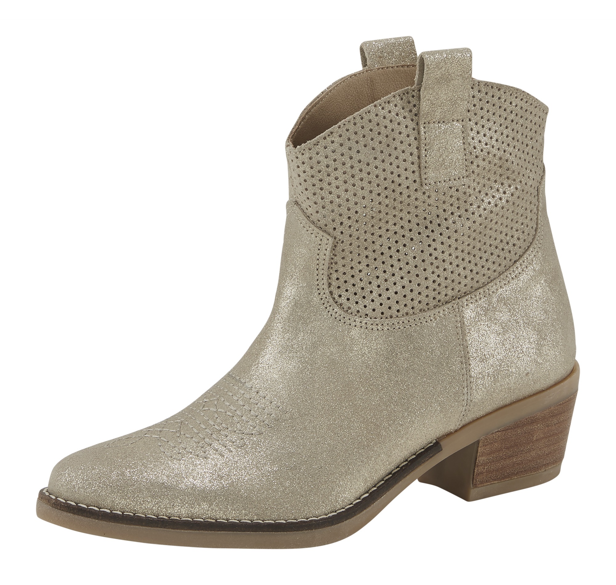 Stiefelette in Metallic Optik