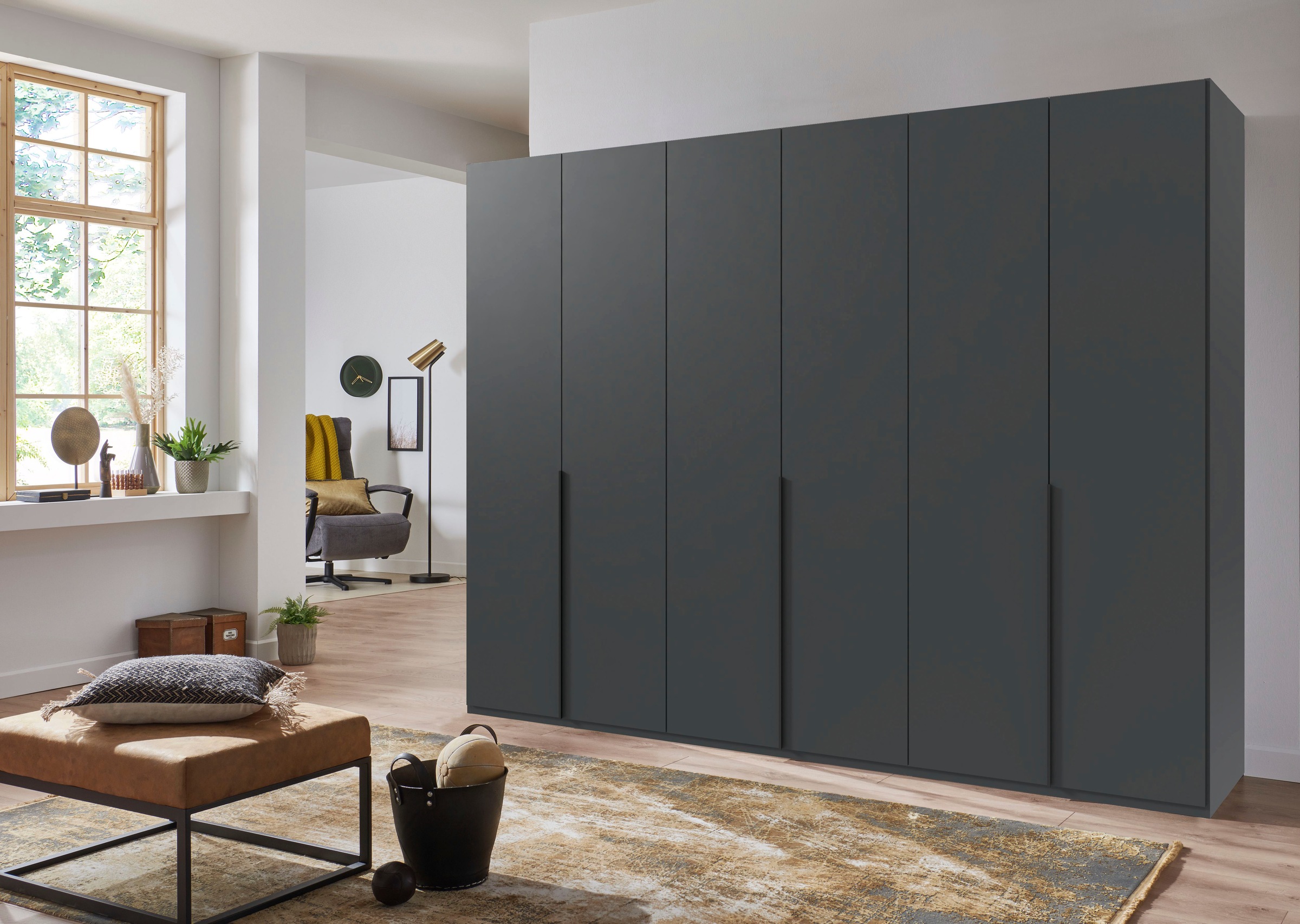 Wimex Kleiderschrank »Mugano,in 8 Breiten,3 Höhen,2 Tiefen, viele Farben, Made in Germany«, (in Basic oder Premium Ausstattung mit 2 weiteren Einlegeböden), mit langen oder kurzen Griffen aus Metall, mit oder ohne Spiegel