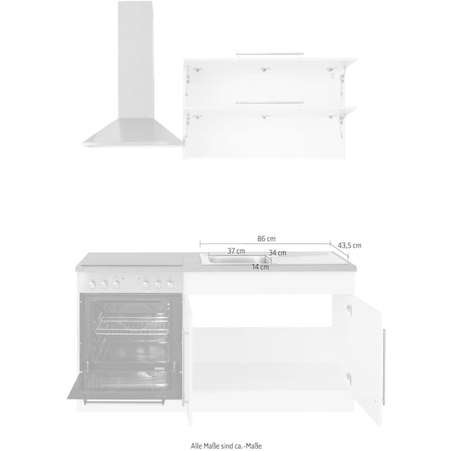 HELD MÖBEL Küchenzeile »Samos«, ohne E-Geräte, Breite 160 cm online bei OTTO