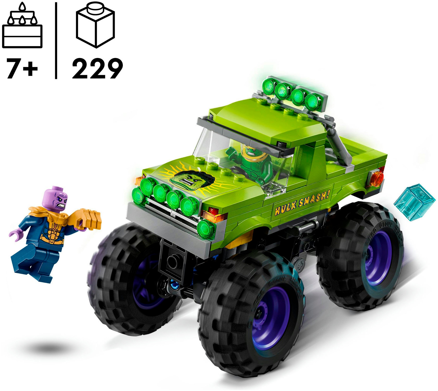 LEGO® Konstruktionsspielsteine »Hulk-Truck vs. Thanos (76312), LEGO Super Heroes«, (229 St.), Made in Europe
