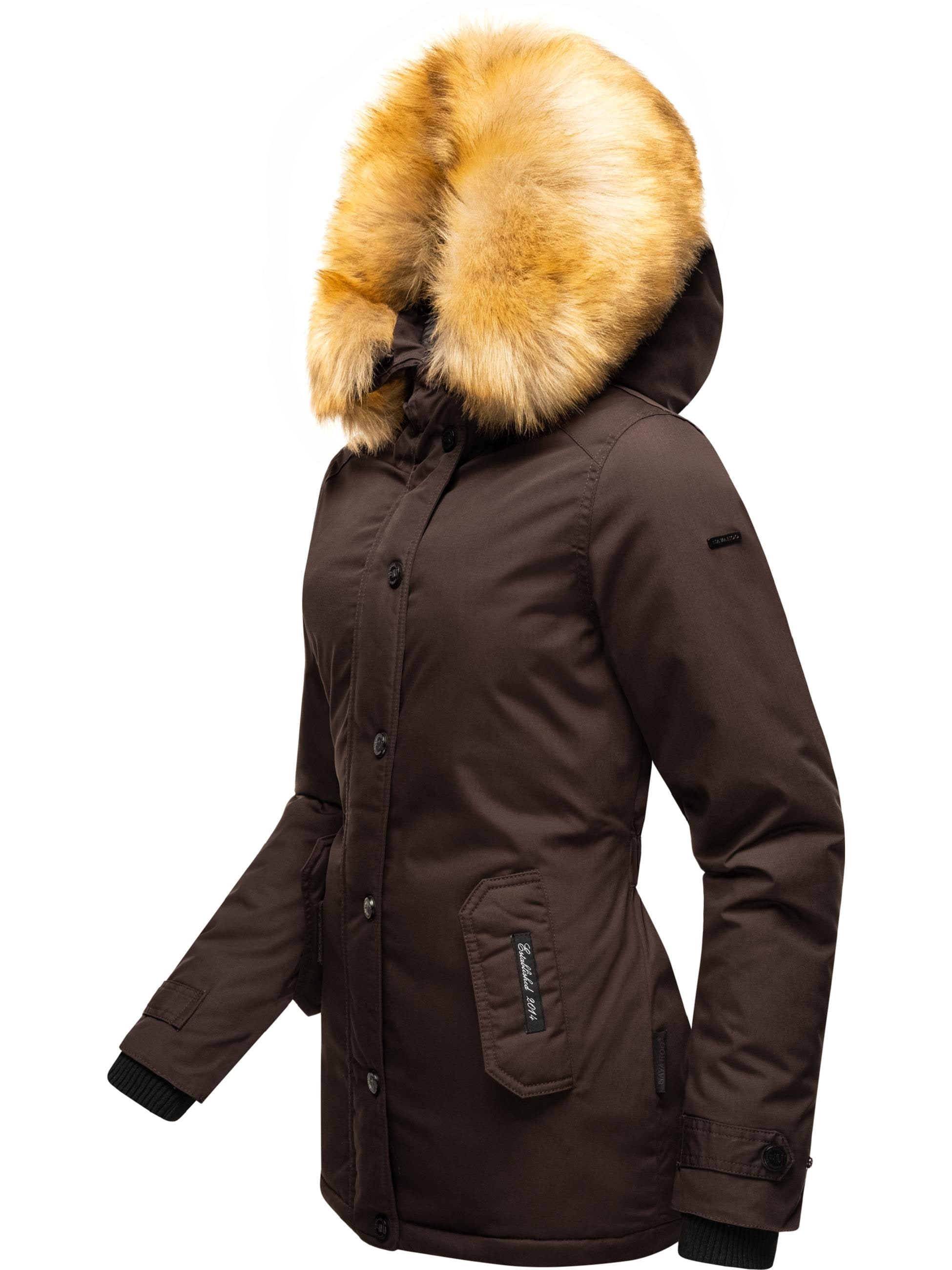 Navahoo Winterjacke »Winterjacke Laura«, mit Kapuze, edler Parka mit Kunstfell-Kapuze