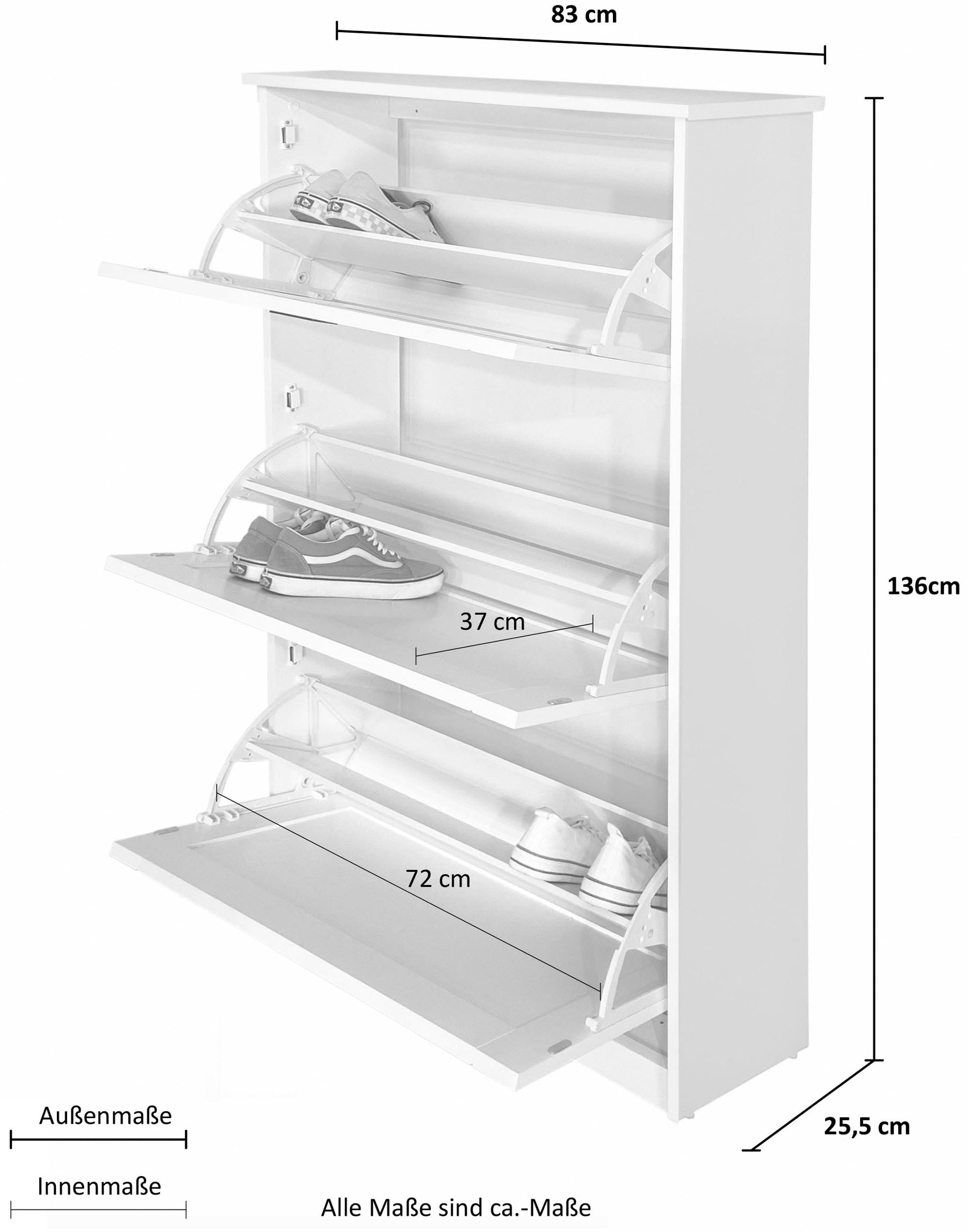 Home affaire Schuhkipper »Nekso«, Breite 83 cm, aus MDF, FSC®-zertifiziert