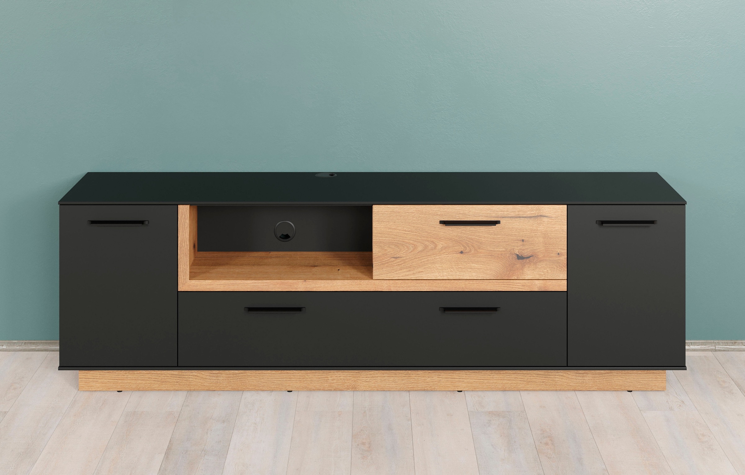 INOSIGN TV-Bank »Premont«, (1 St.), Eleganter, zweifarbiger TV-Schrank - Lowboard mit Soft-Close
