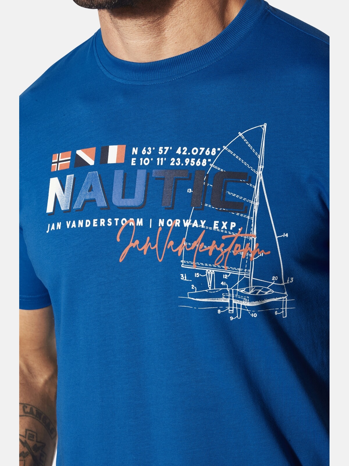 Jan Vanderstorm T-Shirt »T-Shirt SVENHELM«, (1 tlg.), mit nordischem Aufdruck