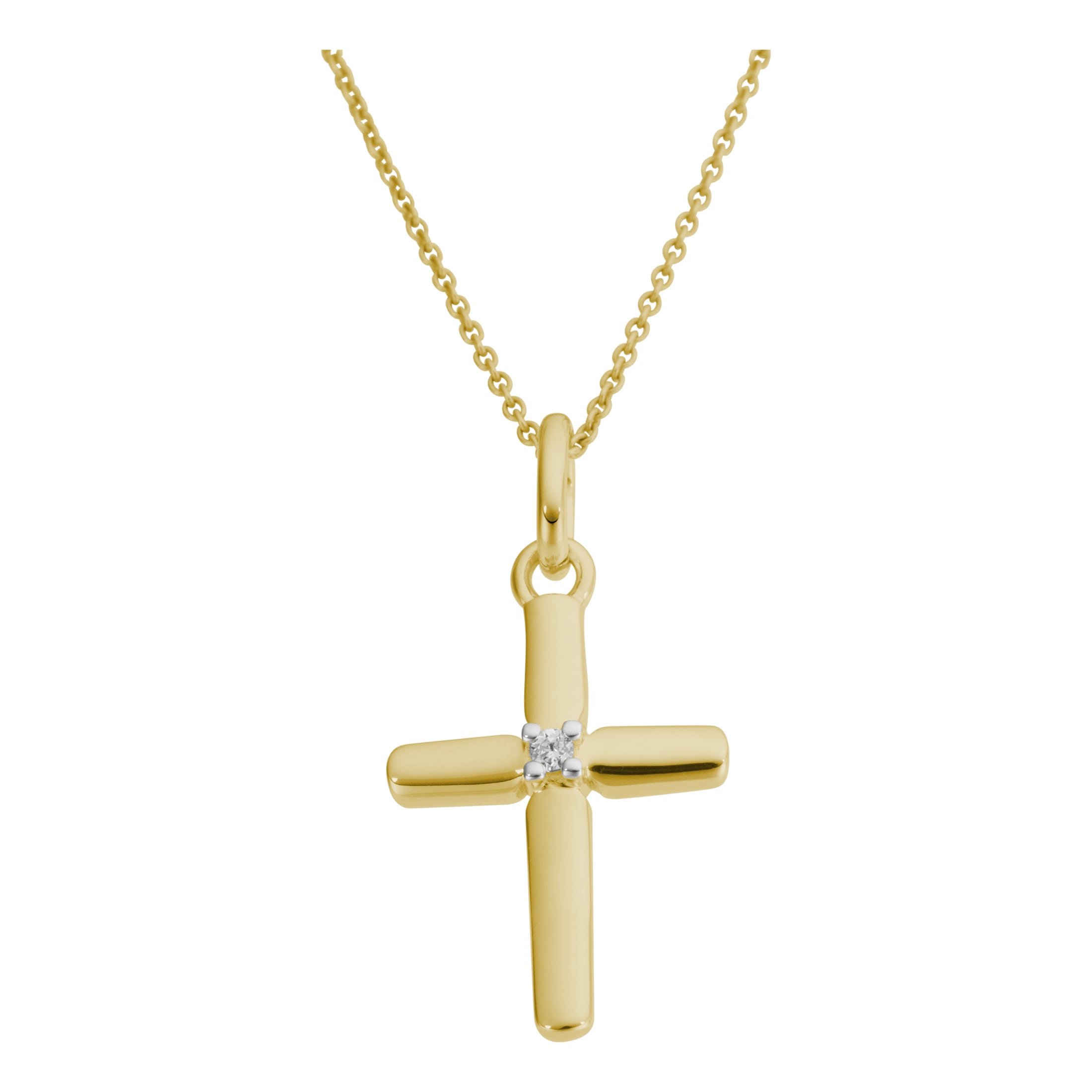 Firetti Kettenanhänger »Schmuck Geschenk Gold 333 Halsschmuck Anhänger Kreuz«  mit Brillanten