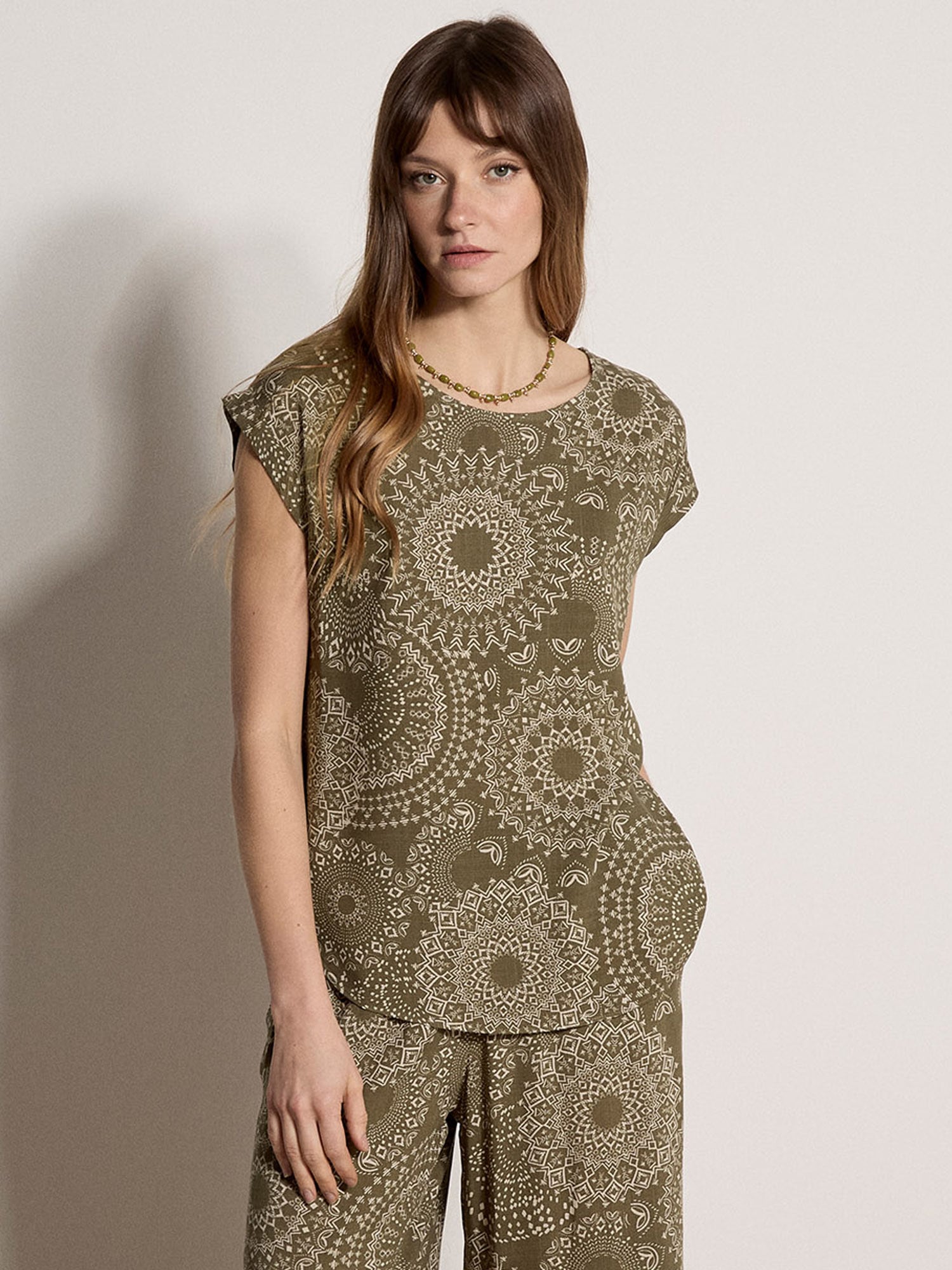 Apricot Druckbluse »Bluse« mit Webmuster