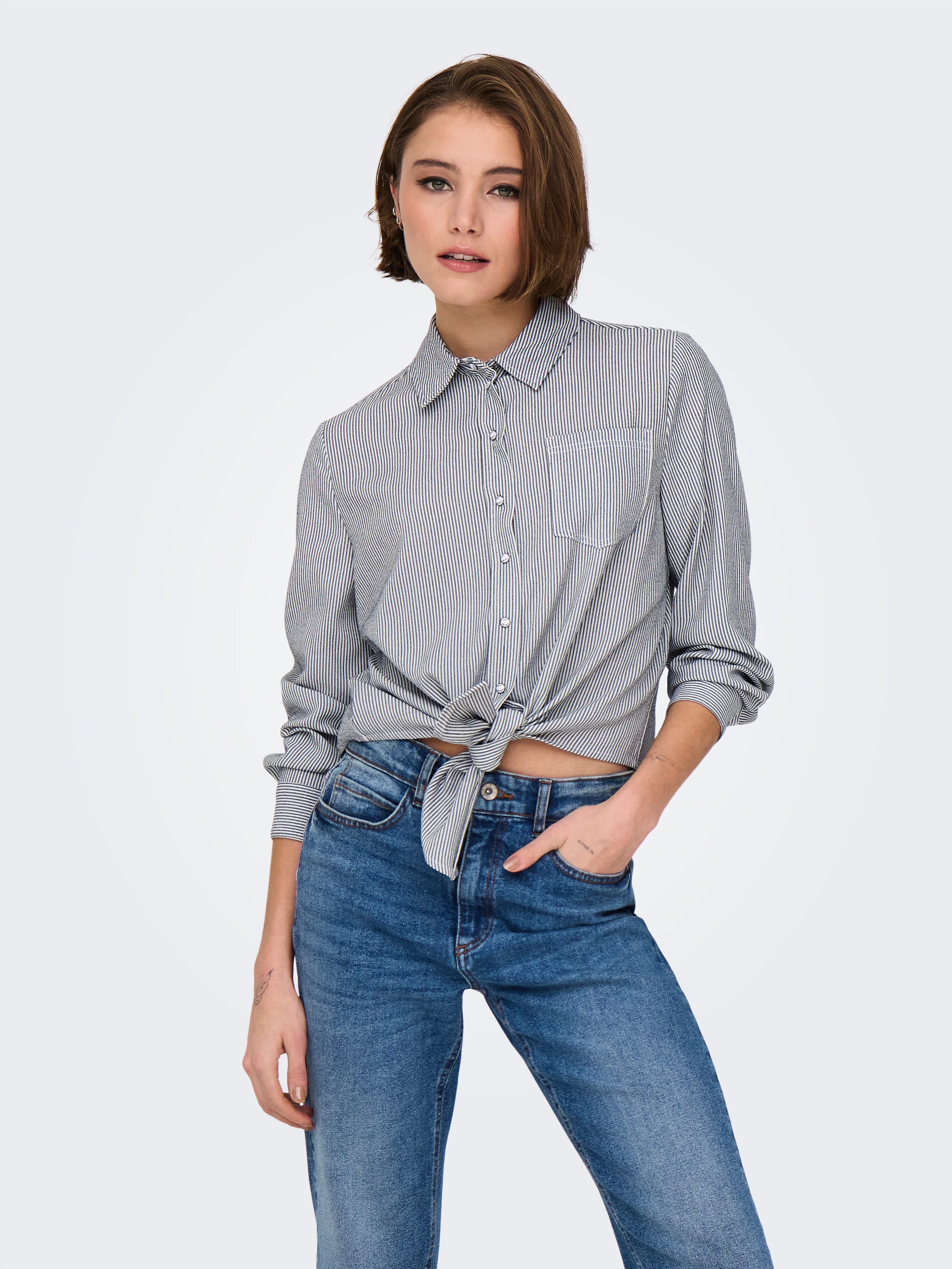 ONLY Hemdbluse »ONLLECEY LS KNOT SHIRT NOOS WVN«