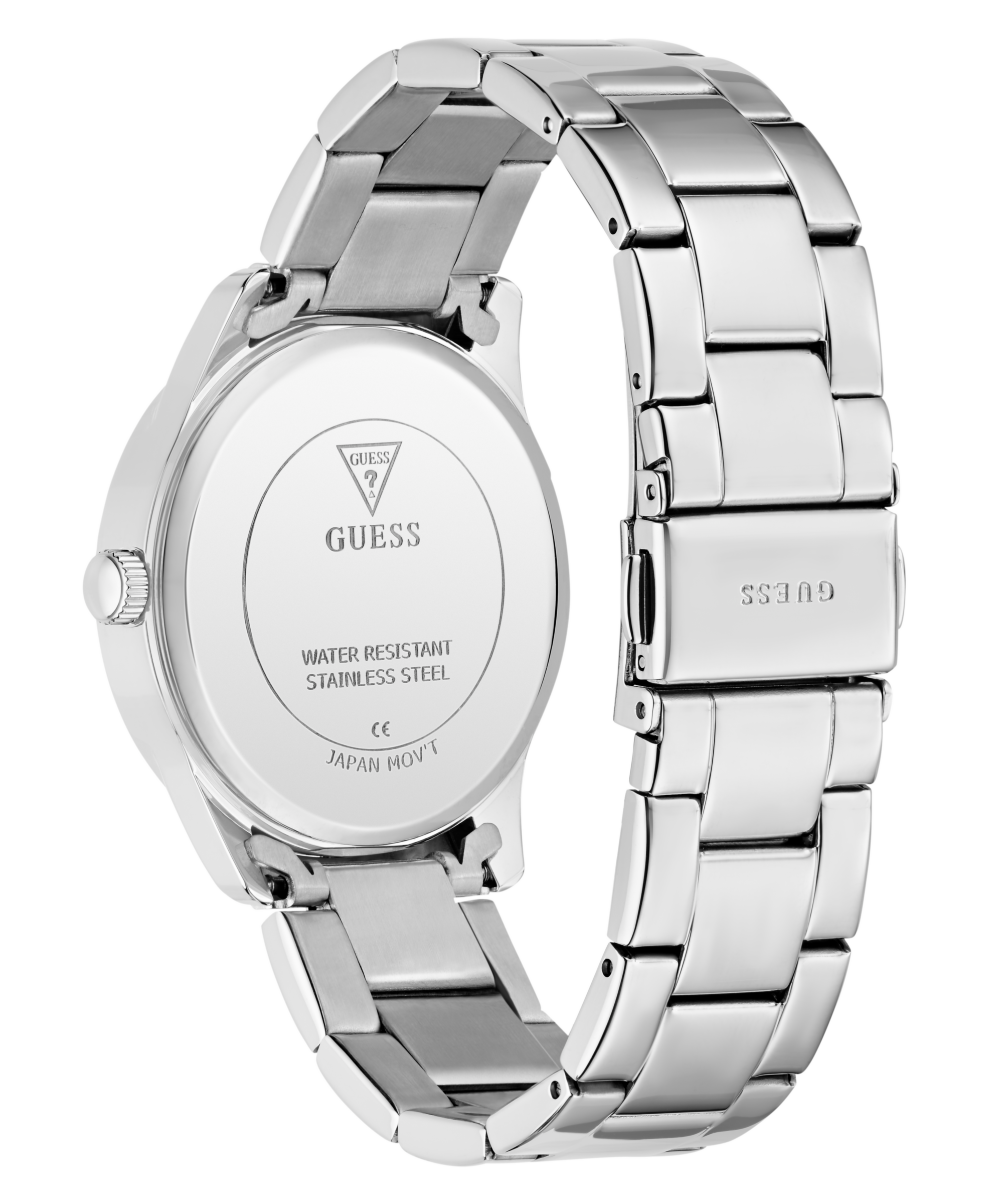 Guess Quarzuhr »ROXY« Armbanduhr, Damenuhr, Edelstahlarmband, Kristallglas