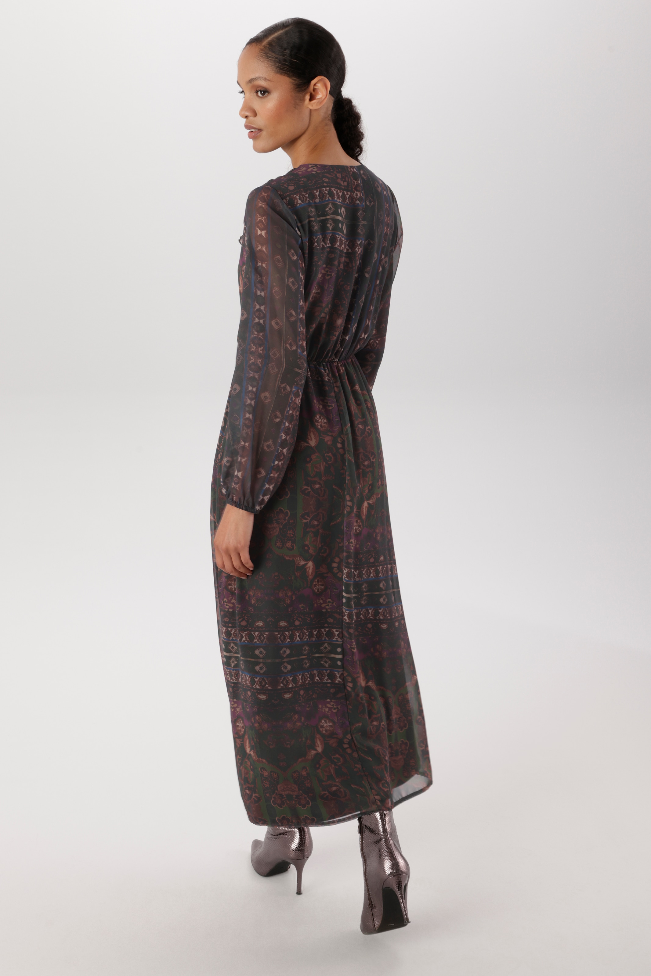 Aniston SELECTED Maxikleid mit verspielten Volants am V-Ausschnitt - NEUE KOLLEKTION
