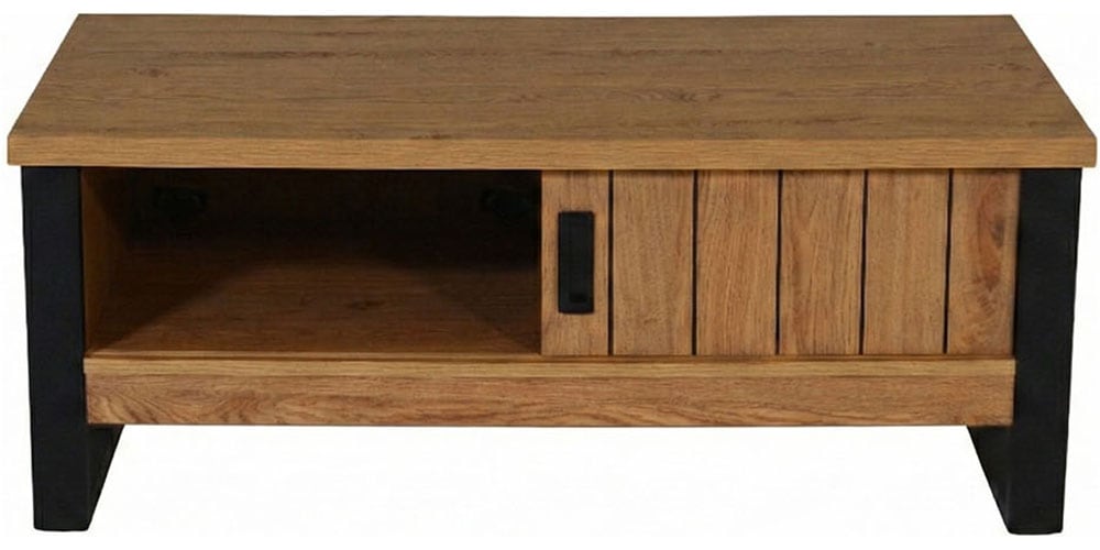 Jahnke Couchtisch »RIVA COFFEE« Couchtisch mit Stauraum & Schiebetüren, Eiche-Optik, Breite: 108,5 cm