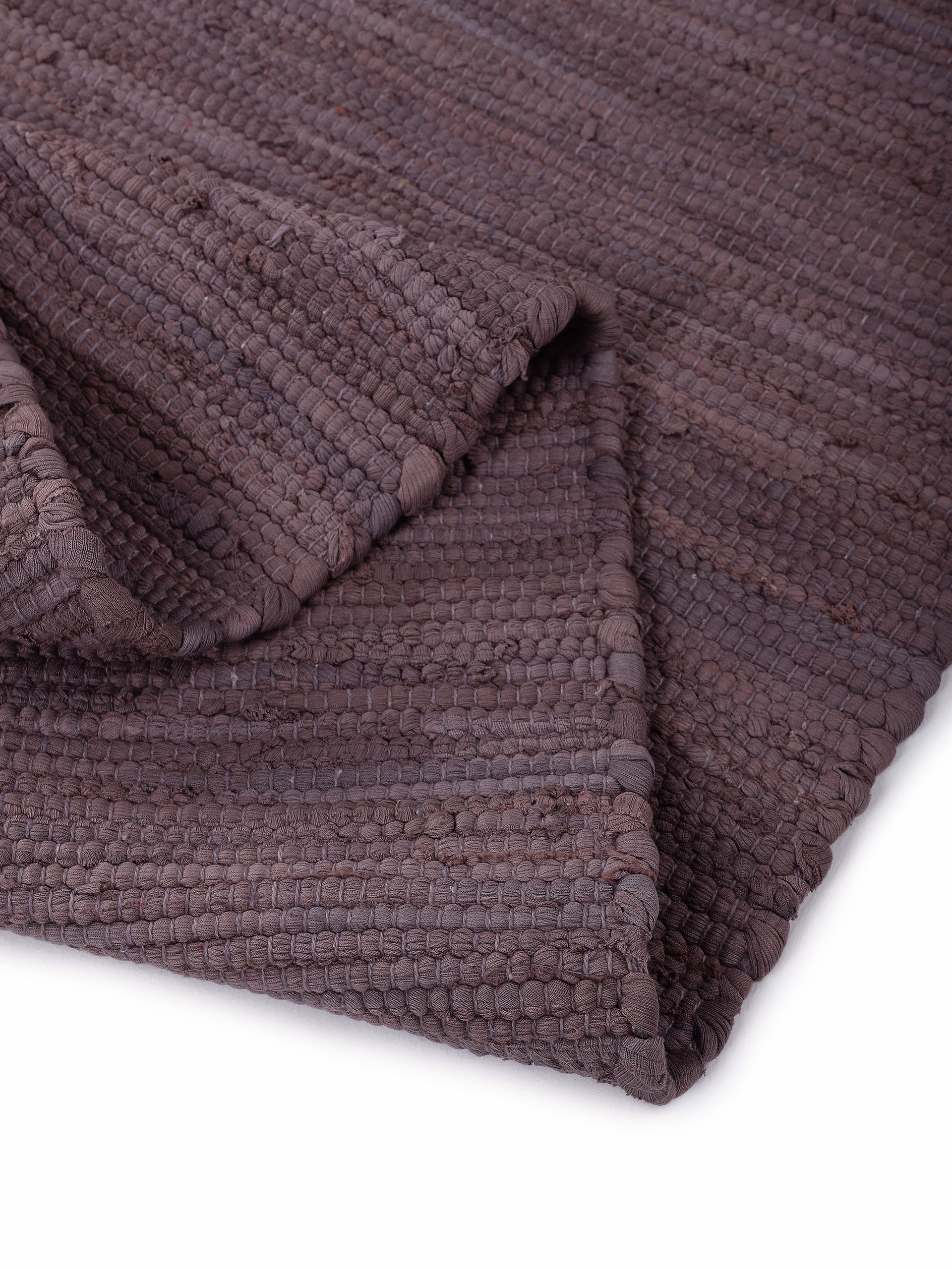 carpetfine Teppich »Kelim Chindi uni, auch als Läufer«, rechteckig, 5 mm Höhe, Wendeteppich, reine Baumwolle, handgewebt, Uni-Farben, mit Fransen