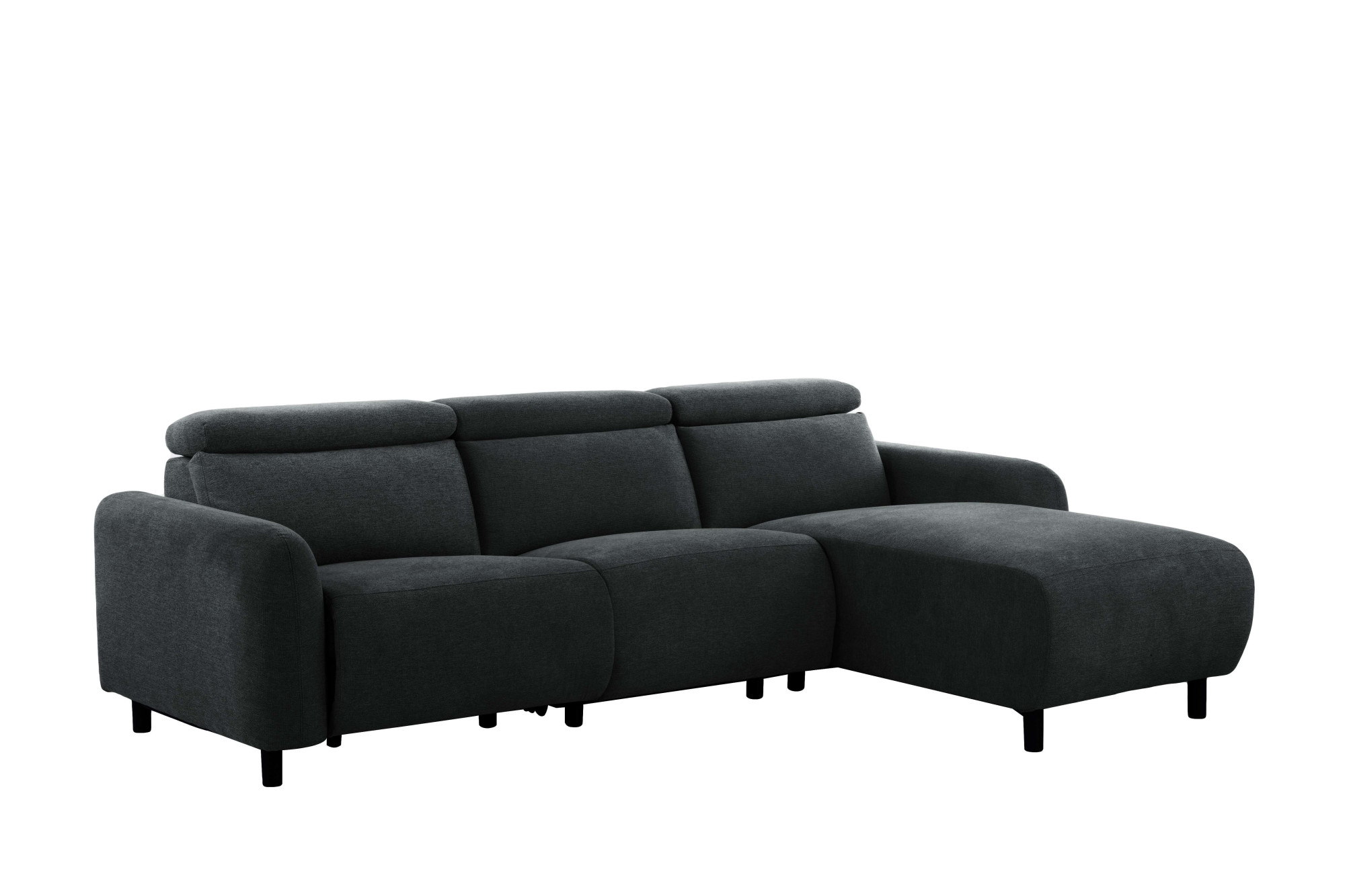 Home affaire Ecksofa »SKAANE Struktur, L-Form, 274 cm, manuelle u. elektrische Funktion,«, rundes Design, Kopfteilverstellung, Federkernpolsterung