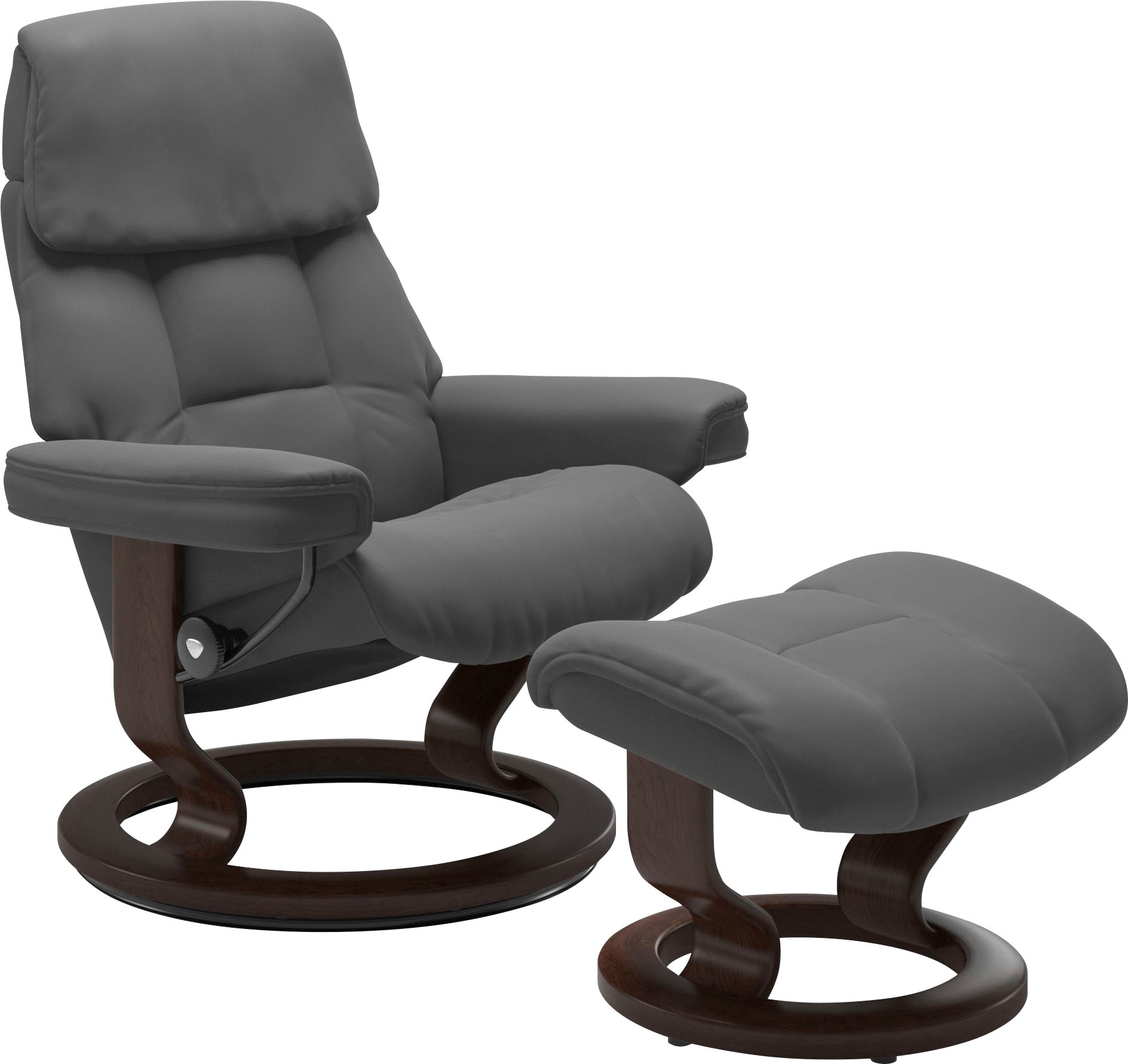 Stressless® Relaxsessel »Ruby« Set, Relaxsessel mit Hocker,  mit Classic Base, Größe M, Gestell Eiche, Wenge, Braun & Schwarz