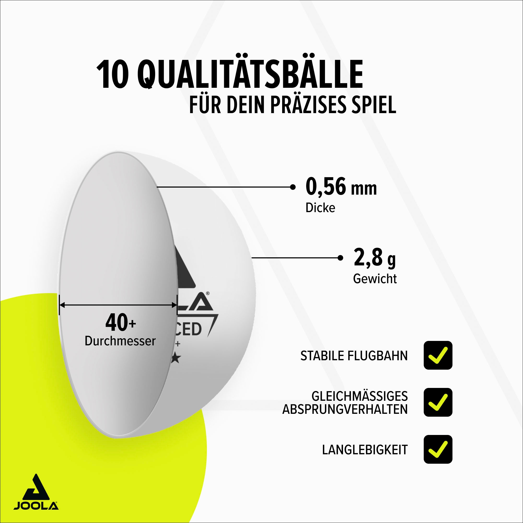 Joola Tischtennisschläger »Tischtennis-Set Quattro«, (Set, mit Bällen-mit Tasche)