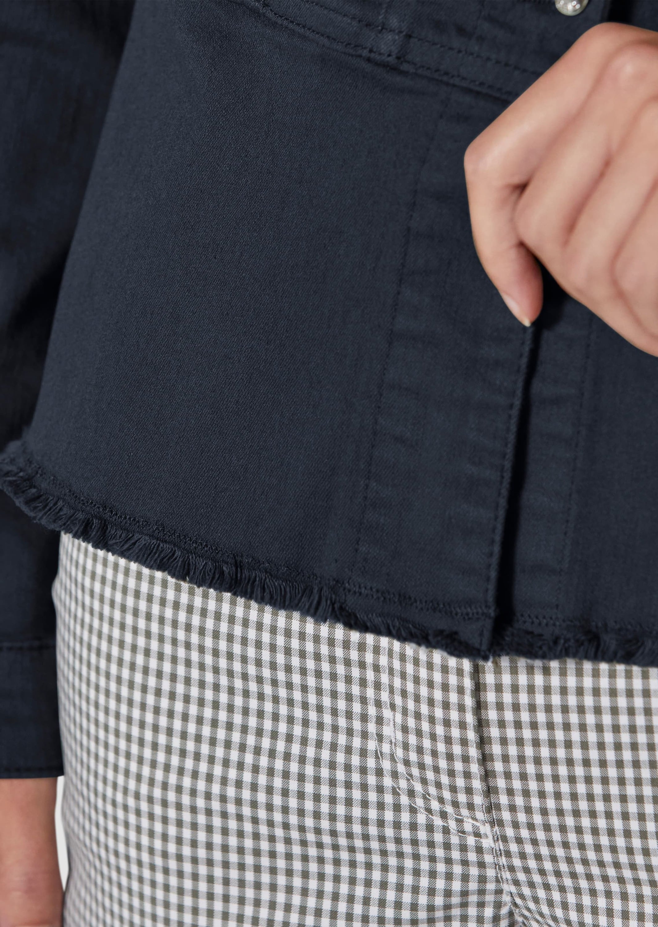 MADELEINE Jeansjacke »Jeansjacke Jeansjacke mit Schößchen«