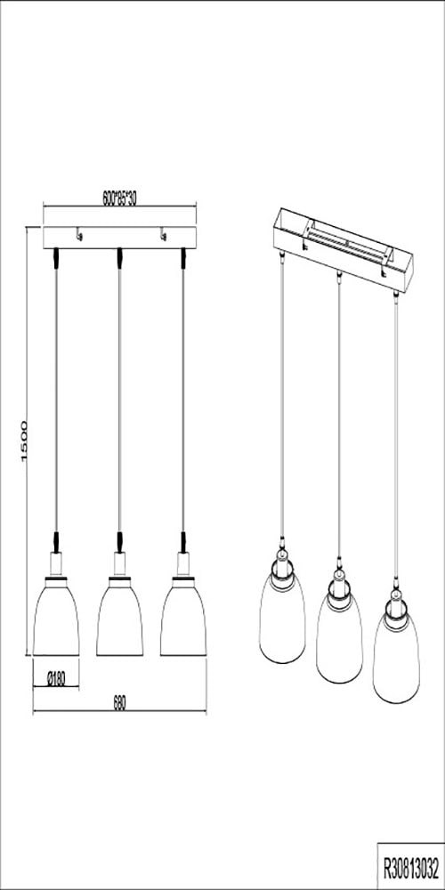 REALITY Leuchten Pendelleuchte »Punch«, 3 flammig, Leuchtmittel E27 | ohne Leuchtmittel, 3-flg, Industrie-Look mit Doppelschirm schwarz-gold exkl 3xE27 max 40W
