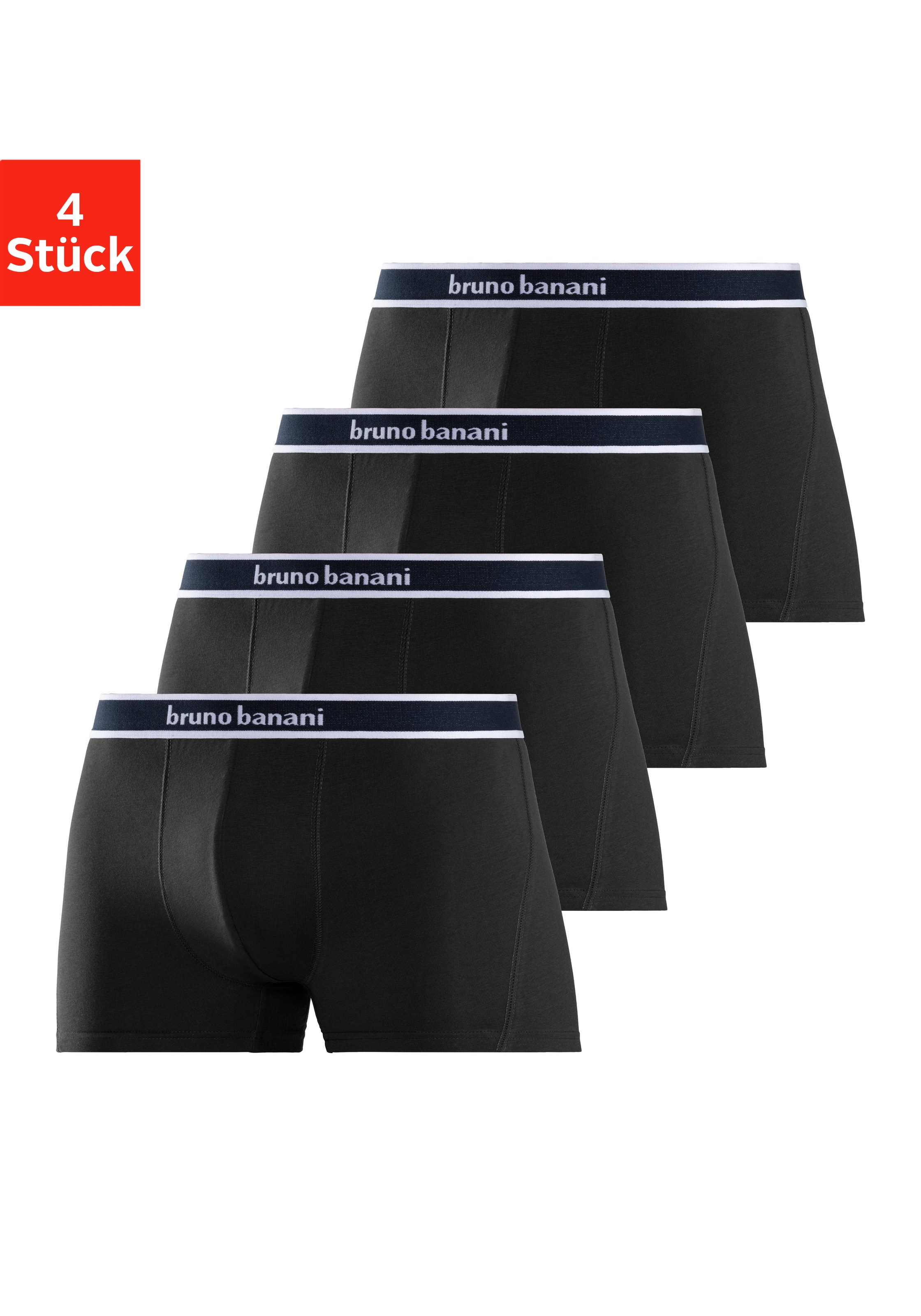 Bruno Banani Herren Boxer »Boxershorts für Herren« 4er Pack in schwarz, Größe L
