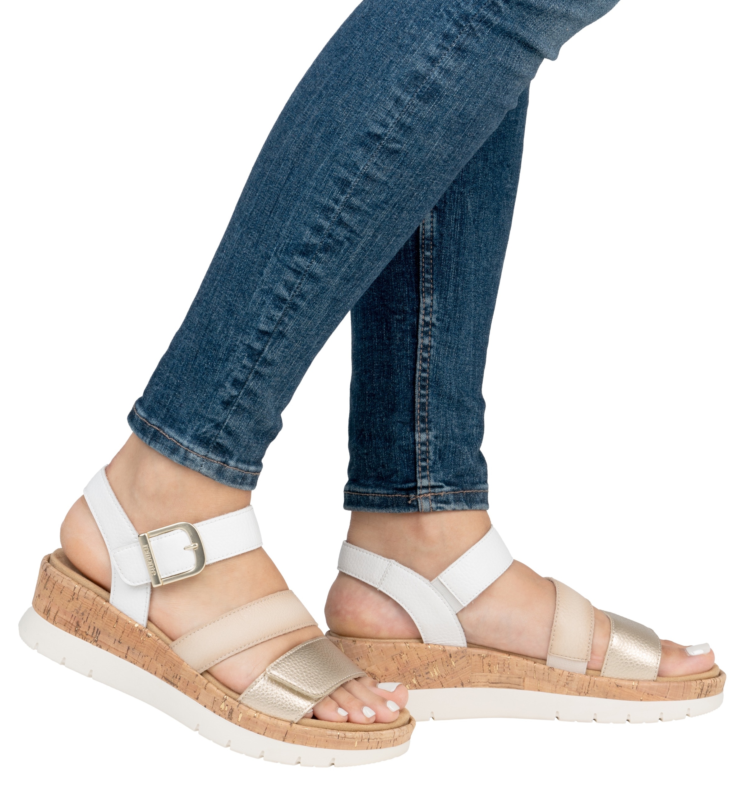 Remonte Keilsandalette, Riemchensandale, Sommerschuh, Bequemschuh mit Zierschnalle