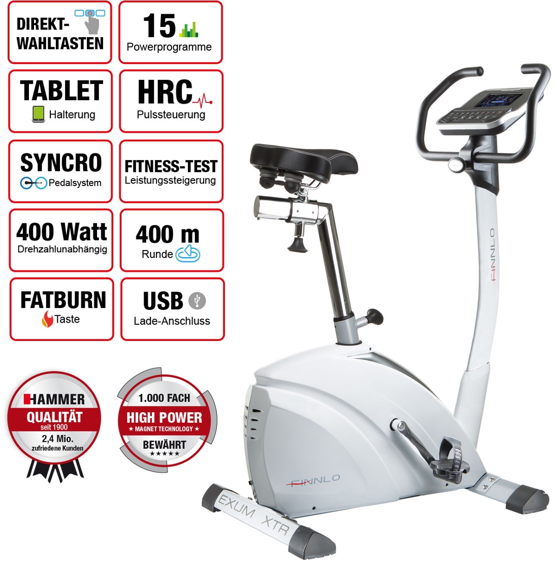 Finnlo by Hammer Ergometer »Exum XTR BT«, (mit Tablet-Halterung), Schwungmasse ca. 12 kg, 24 Widerstandsstufen