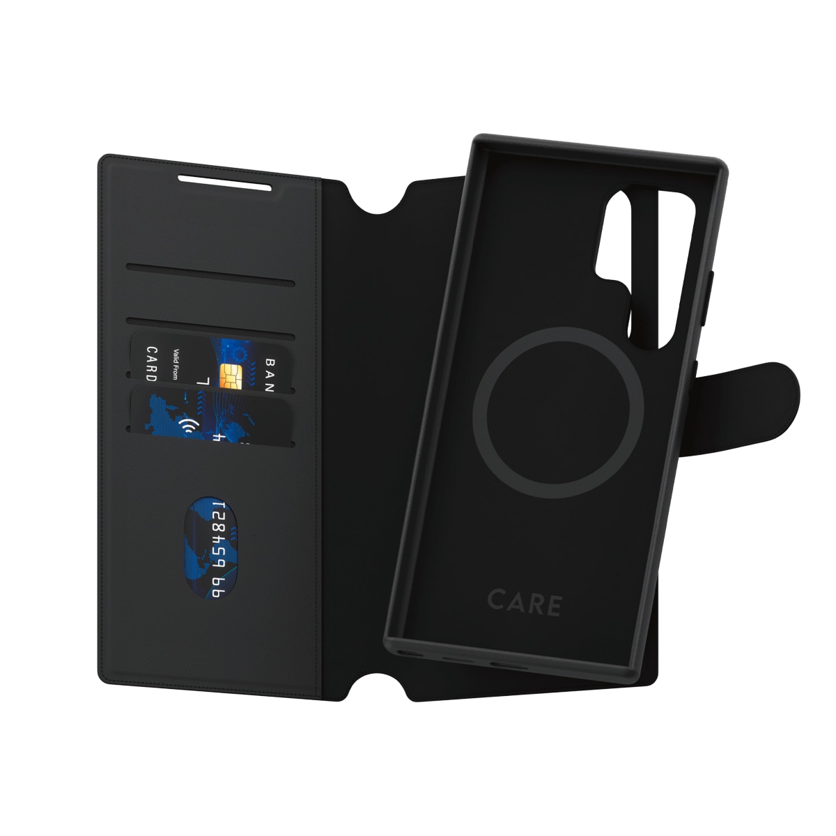 CARE by PanzerGlass Handyhülle »Magnetic Compatible Tango 2-in-1 Wallet Case für Samsung S24 Ultra«, Backcover, Schutzhülle, Handyschutzhülle, Case, Schutzcase, stoßfest